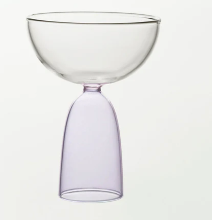A pink cocktail glass