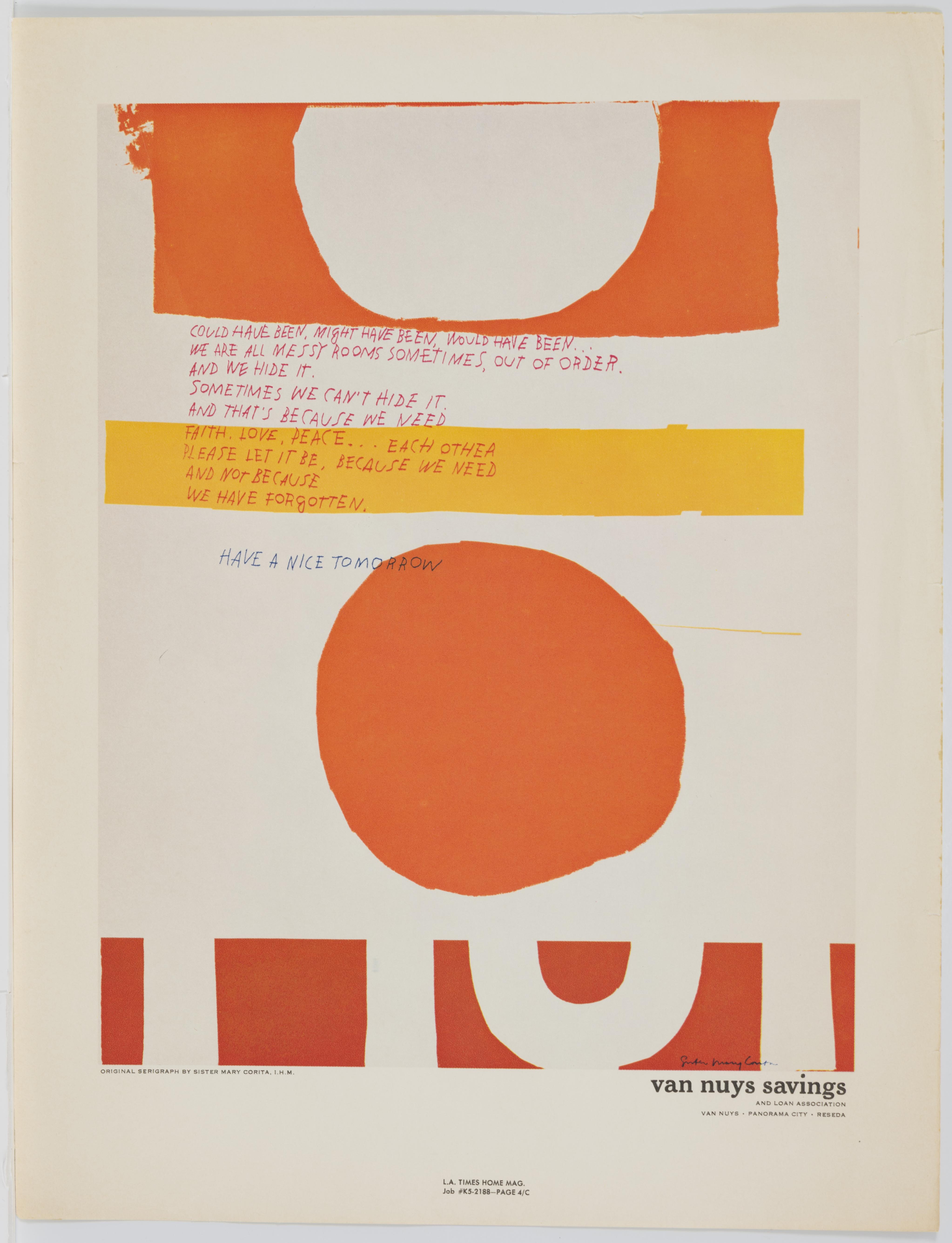 Corita Kent, Have A Nice Tomorrow, 1965