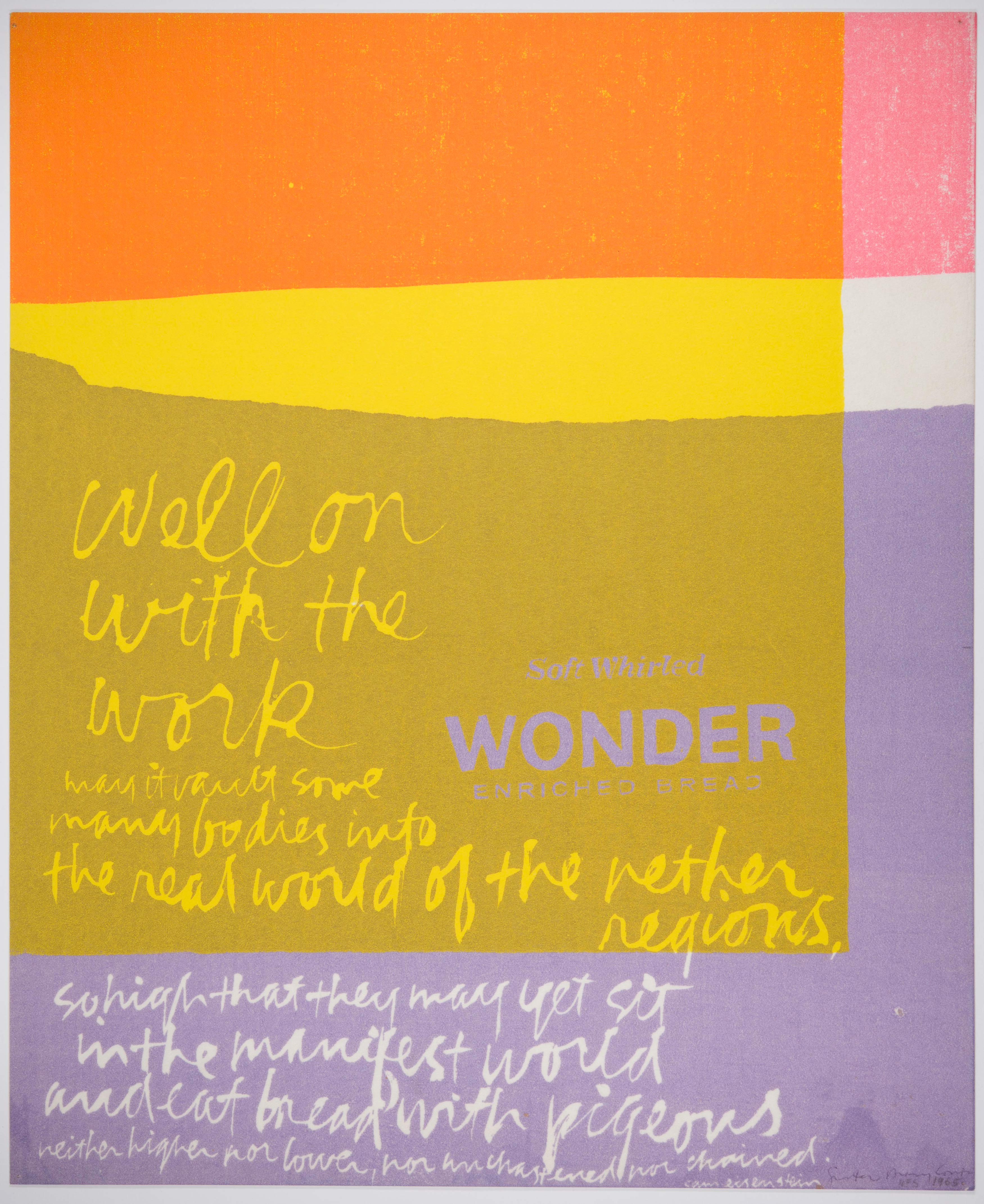 Corita Kent, well, on with the work, 1965