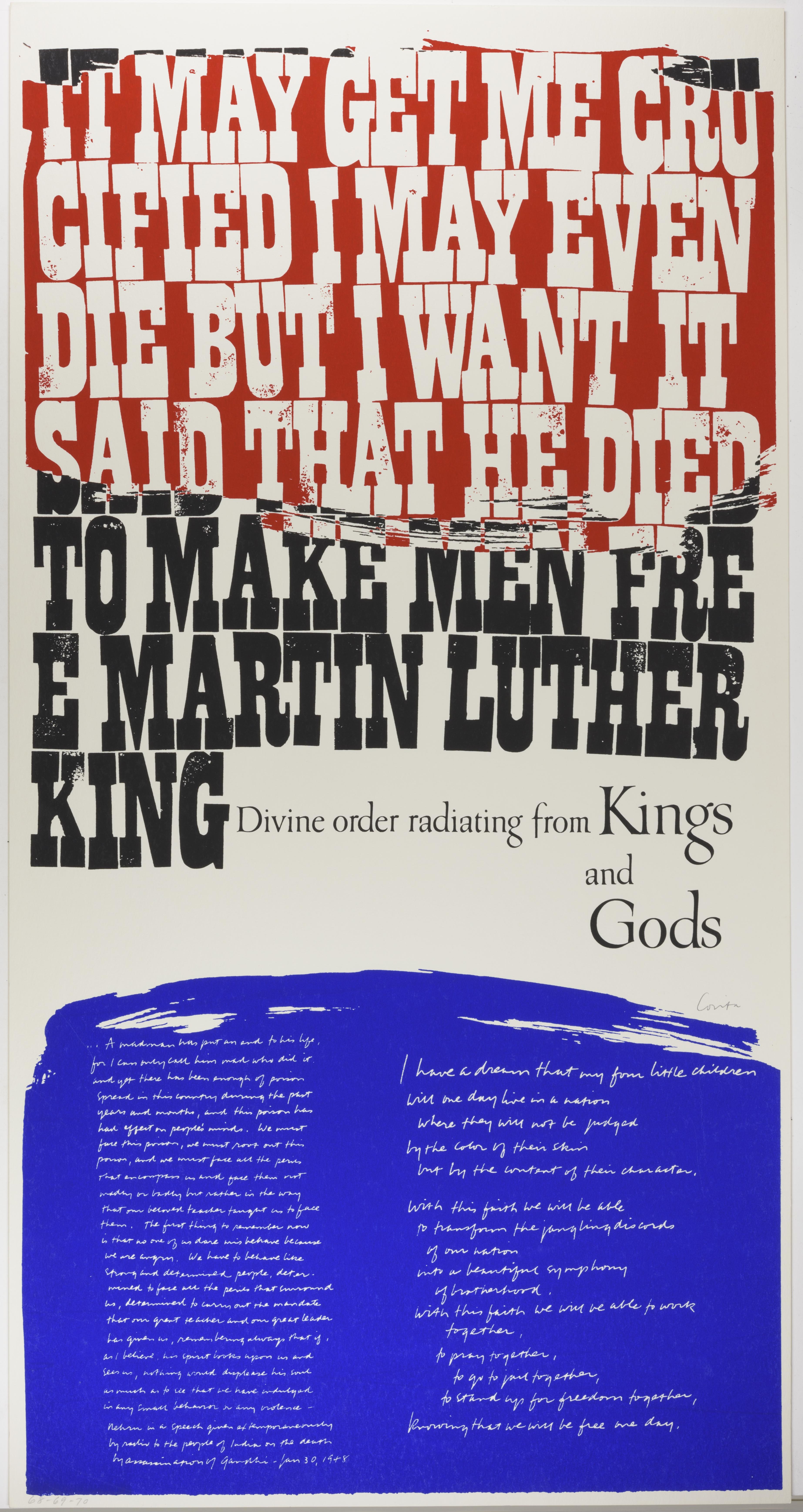 Corita Kent, king's dream, 1969