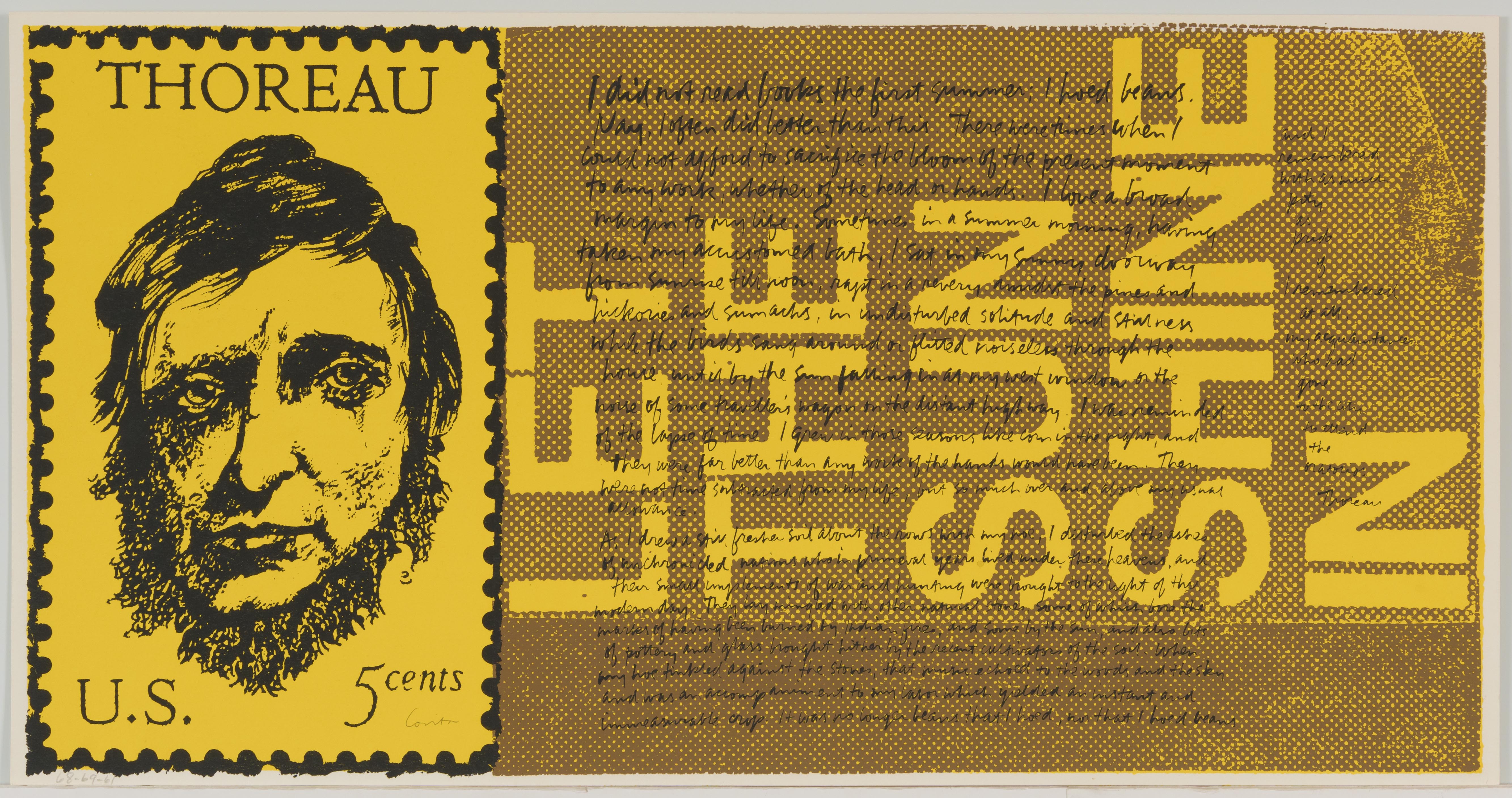 Corita Kent, the stamp of thoreau, 1969