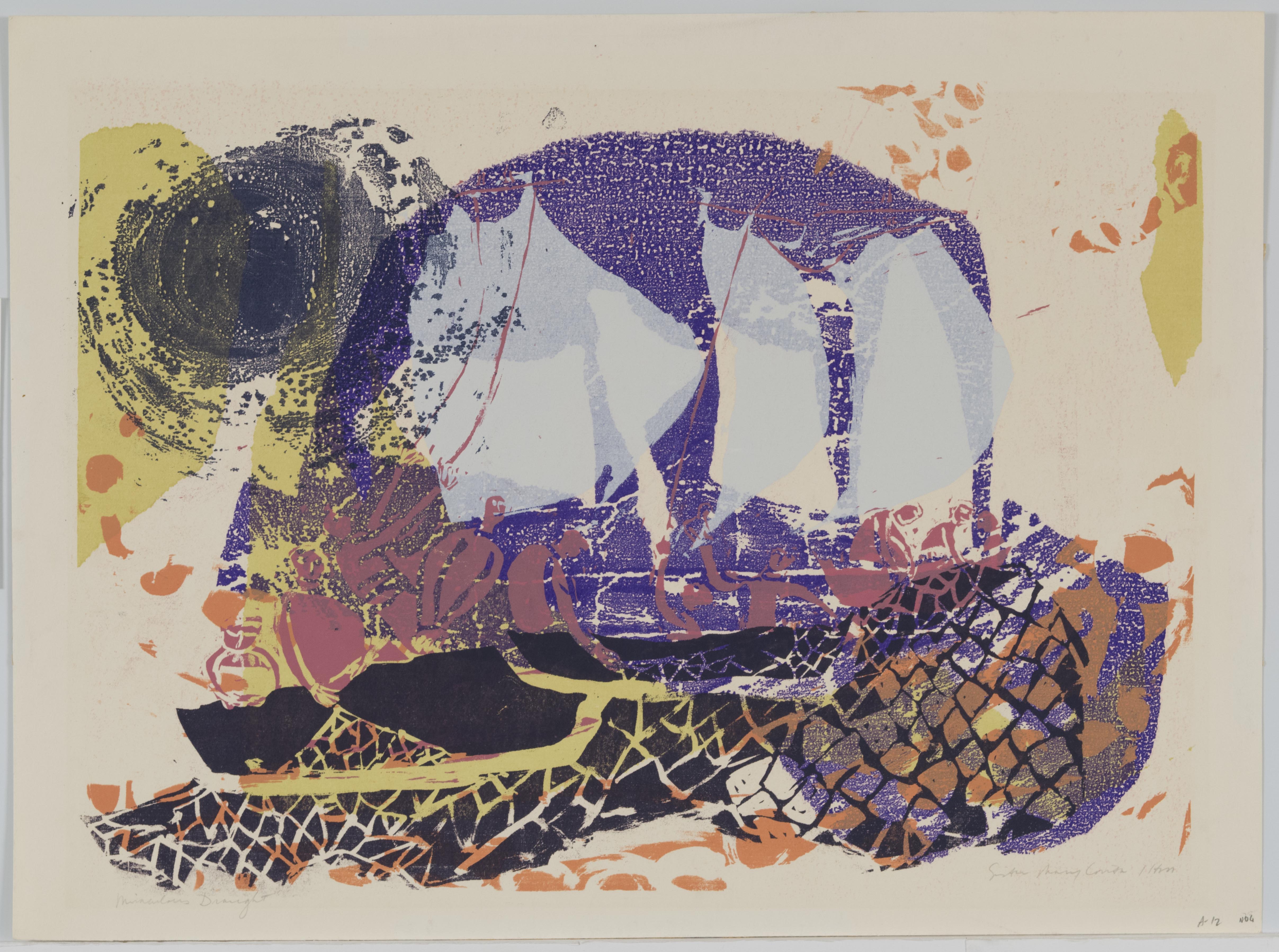 Corita Kent, miraculous draught of fishes, 1956
