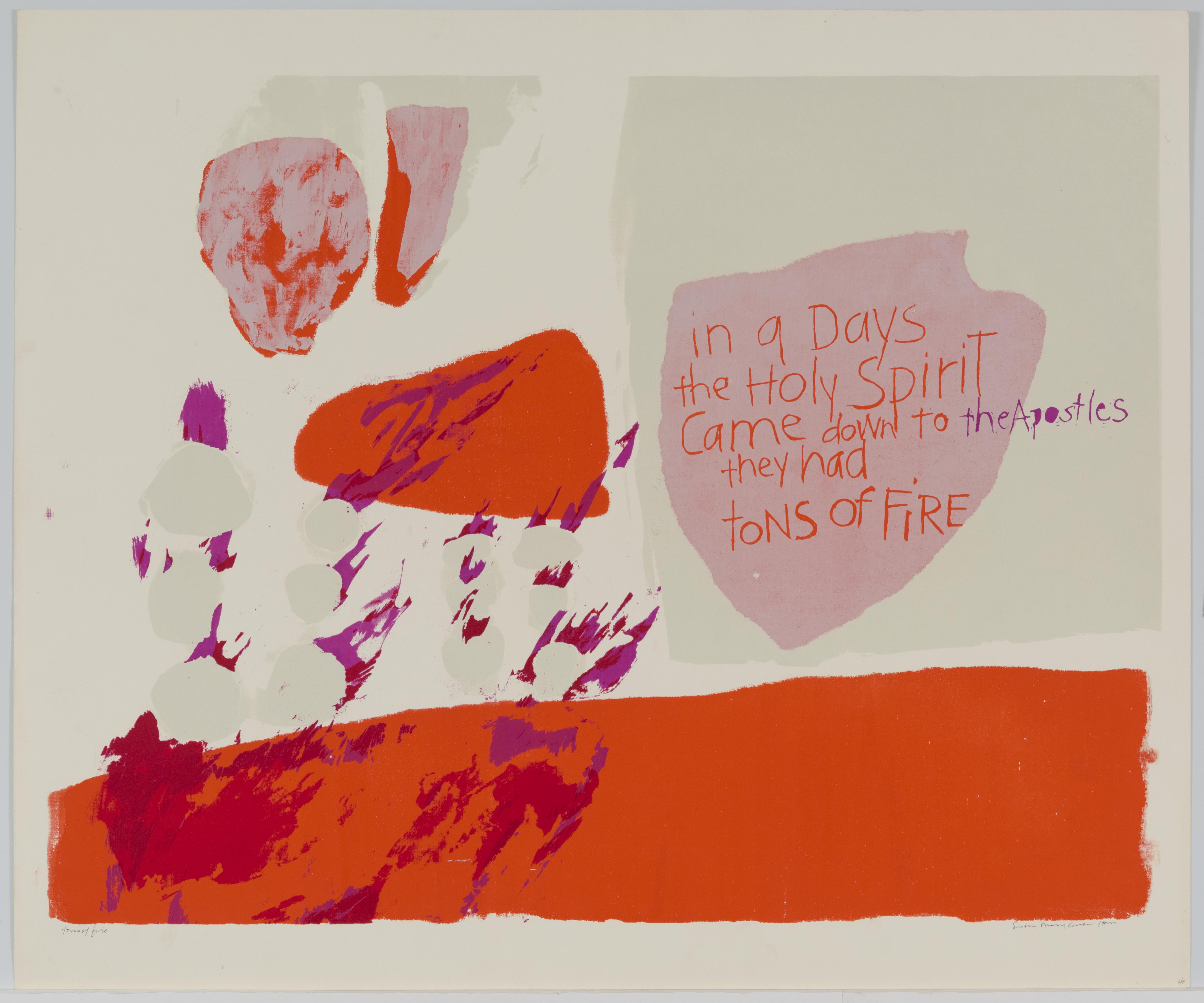 Corita Kent, tons of fire, 1962