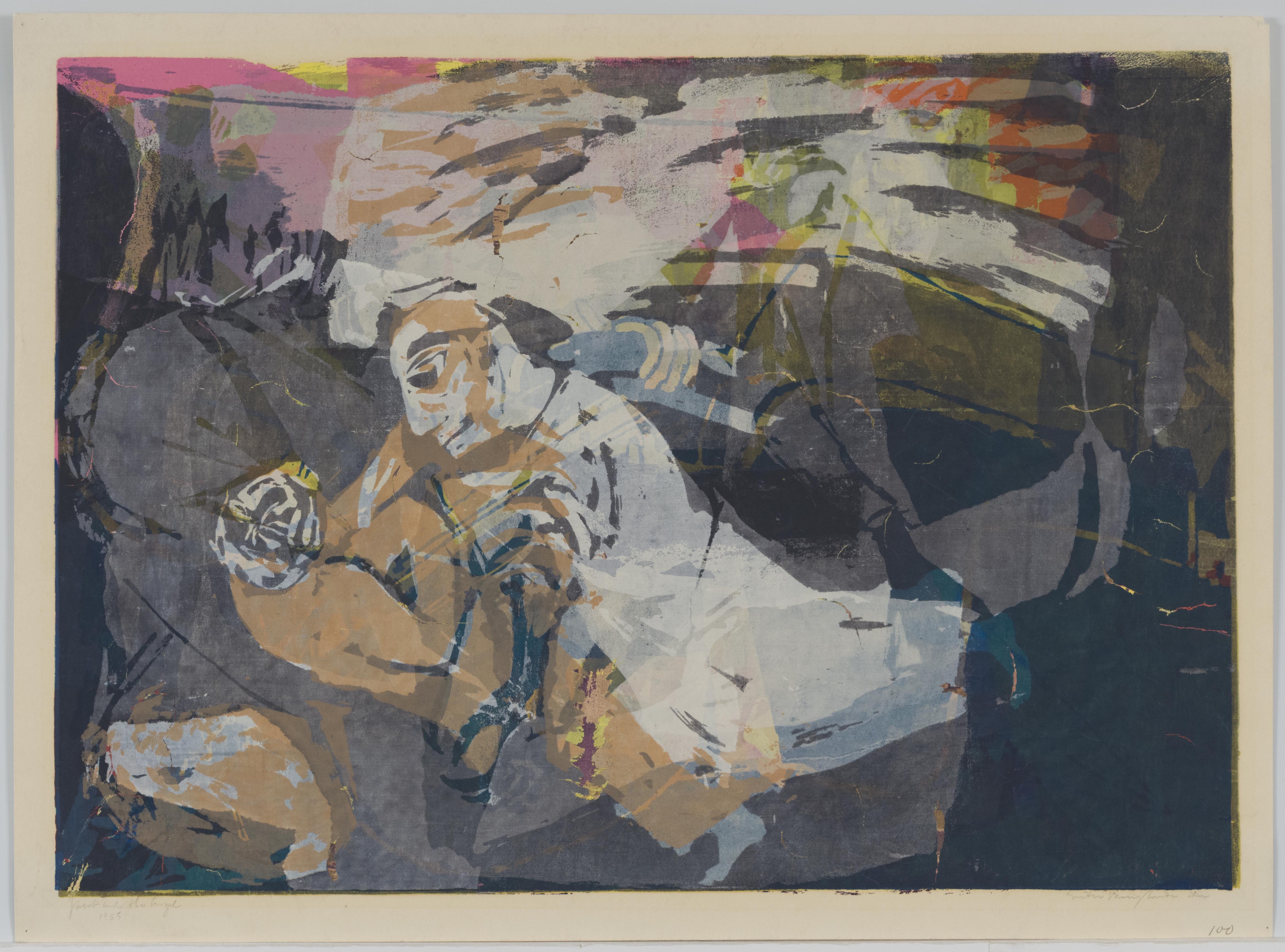Corita Kent, jacob and the angel, 1955