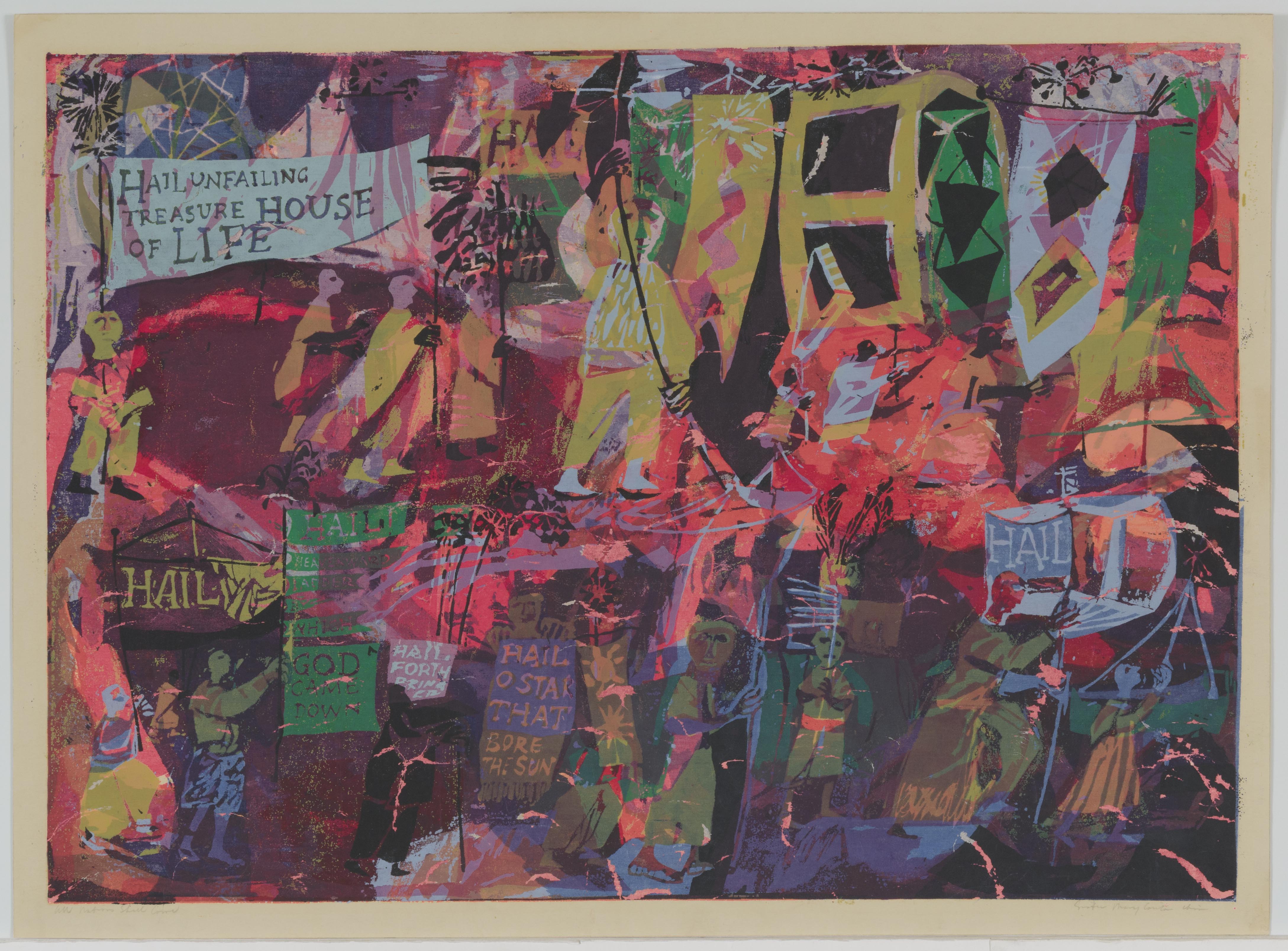 Corita Kent, all the nations shall come, 1955