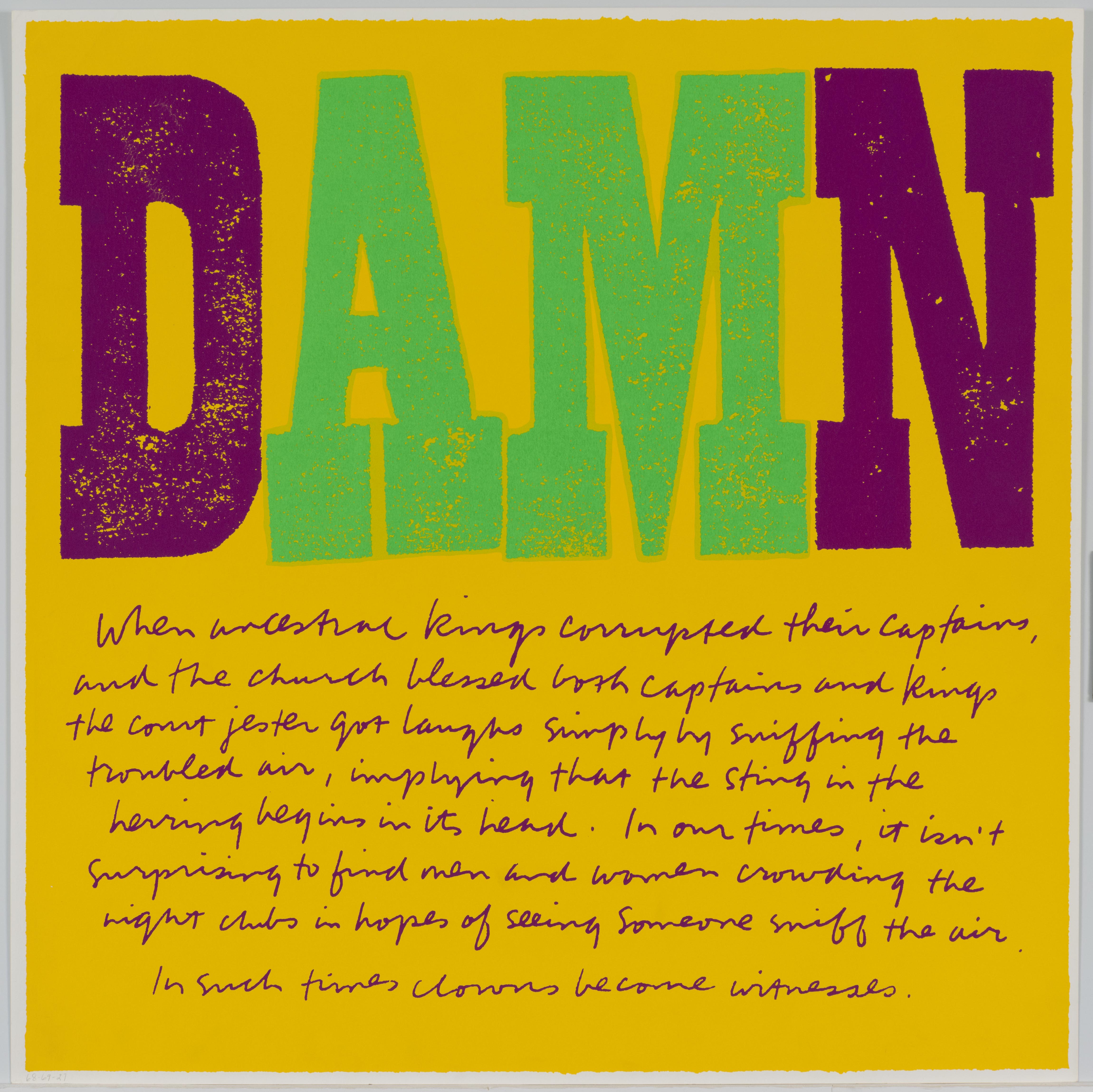 Corita Kent, damn, 1968