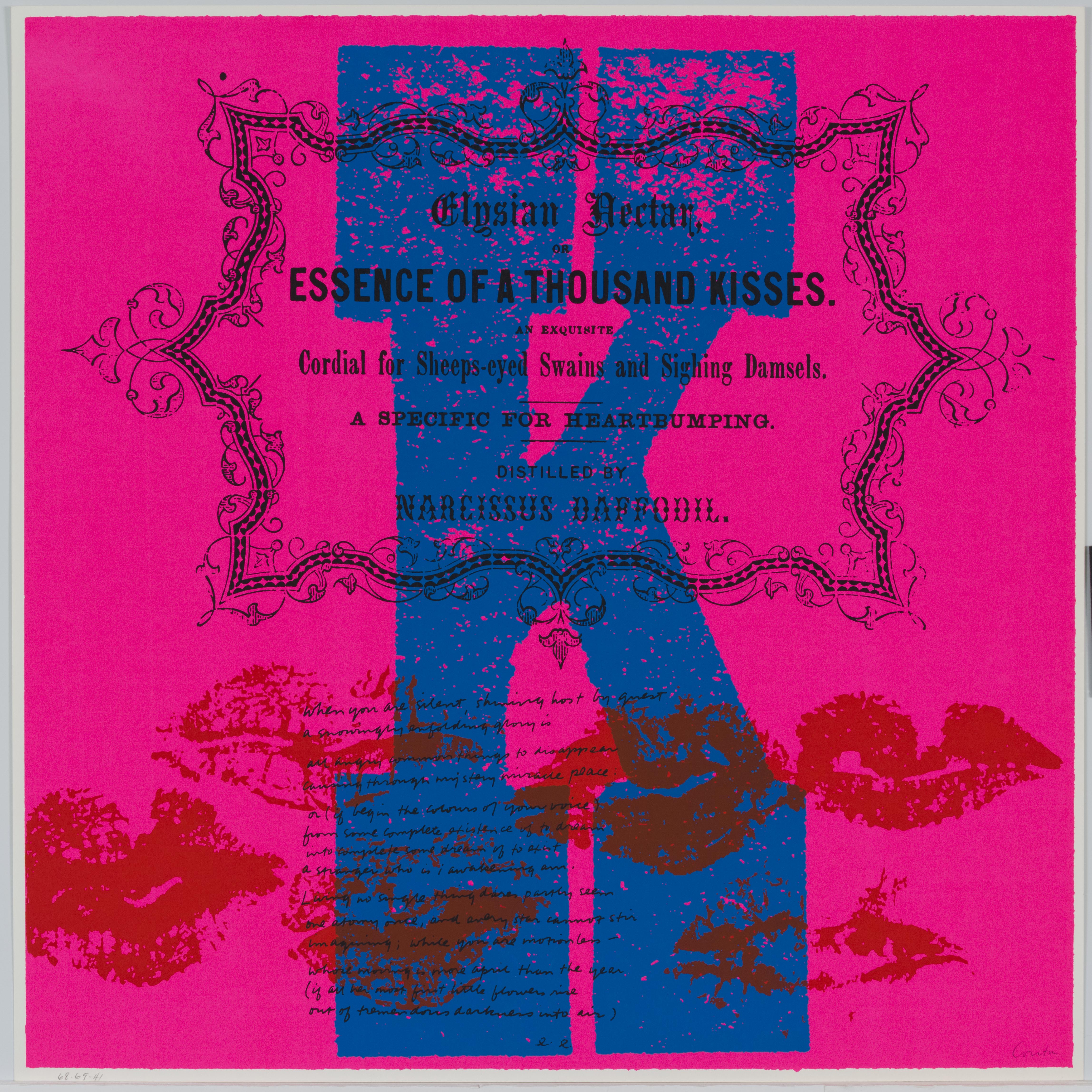 Corita Kent, k kiss, 1968