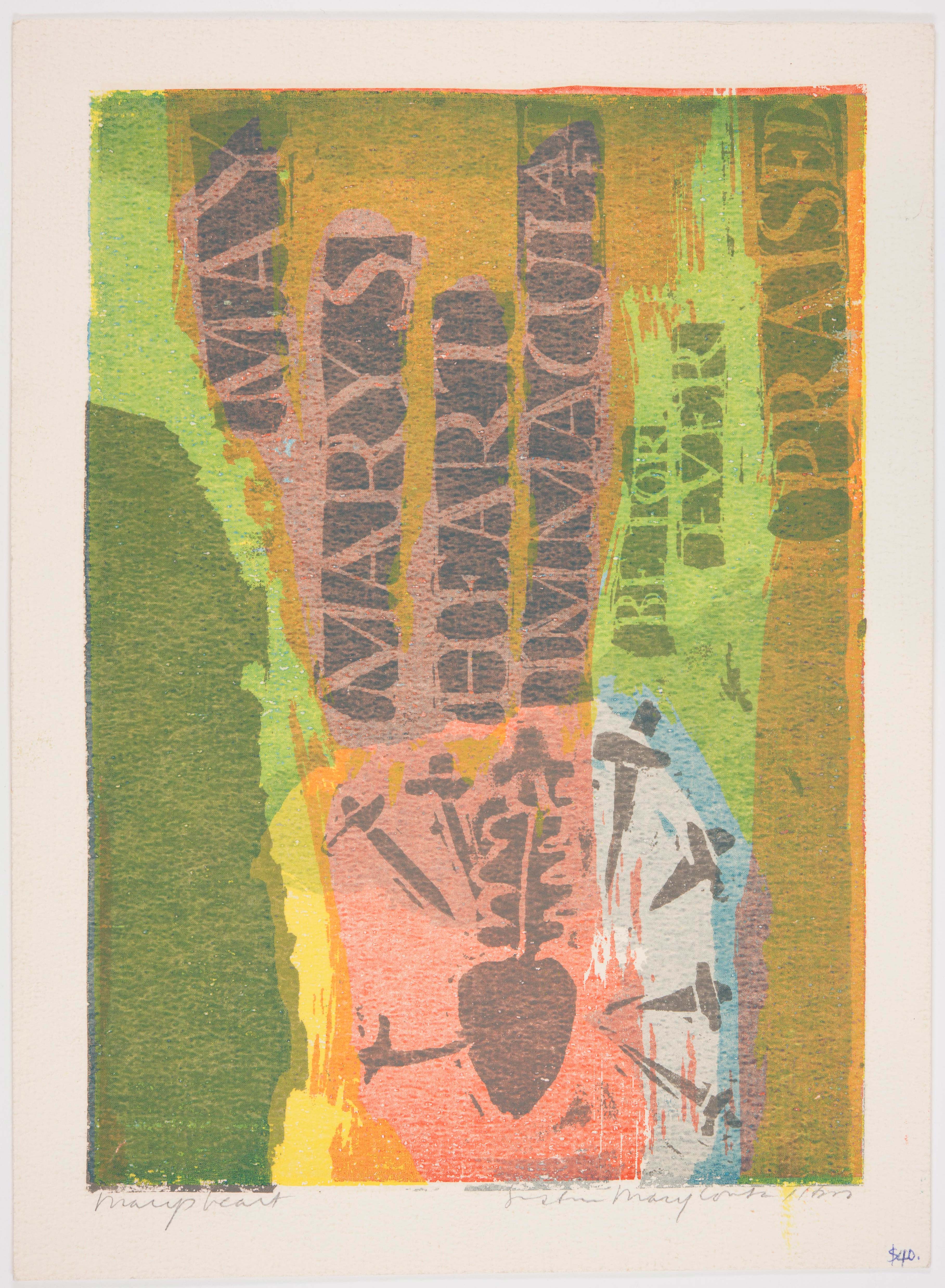 Corita Kent, mary's heart, 1960