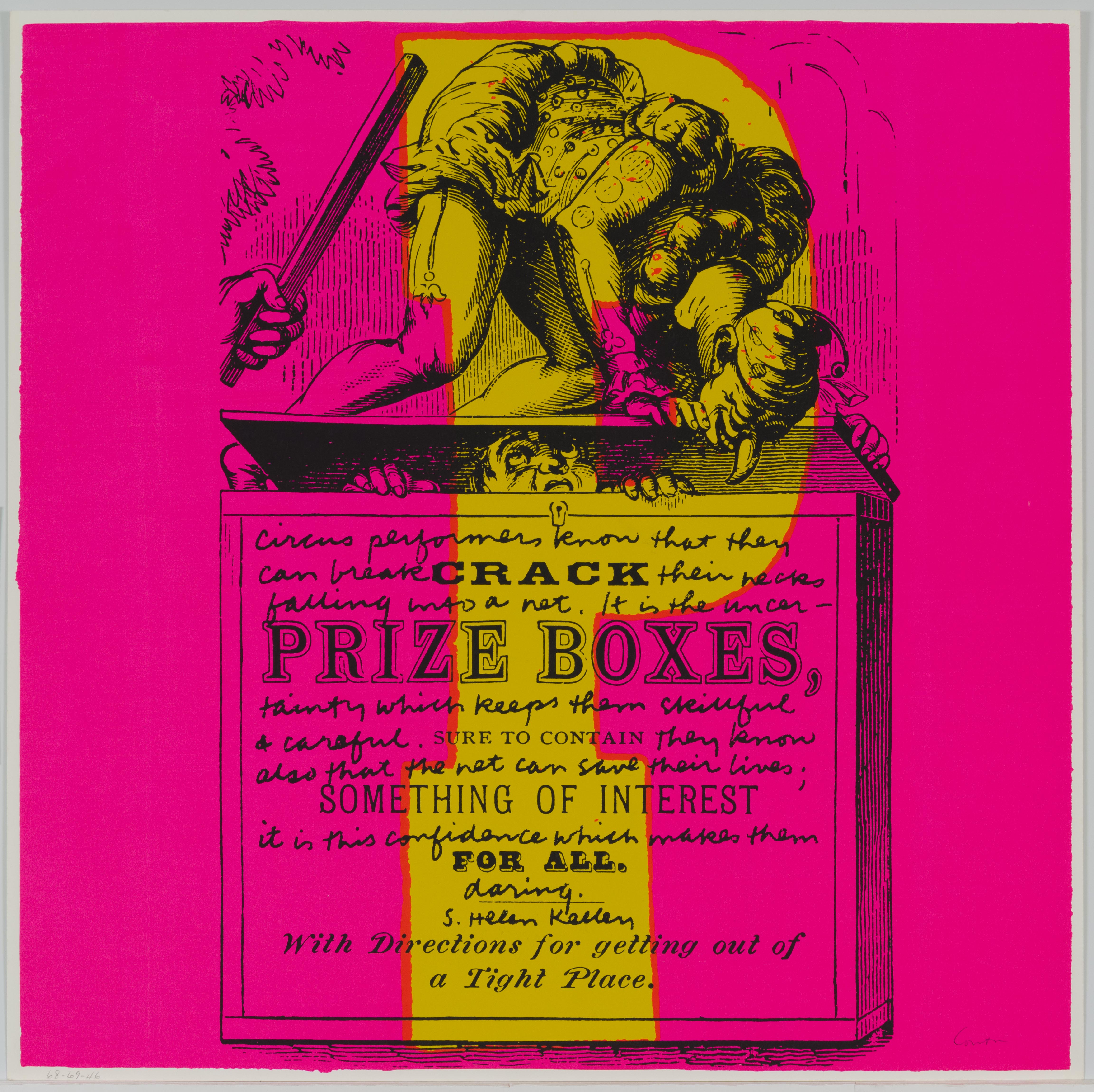 Corita Kent, p prize boxes, 1968