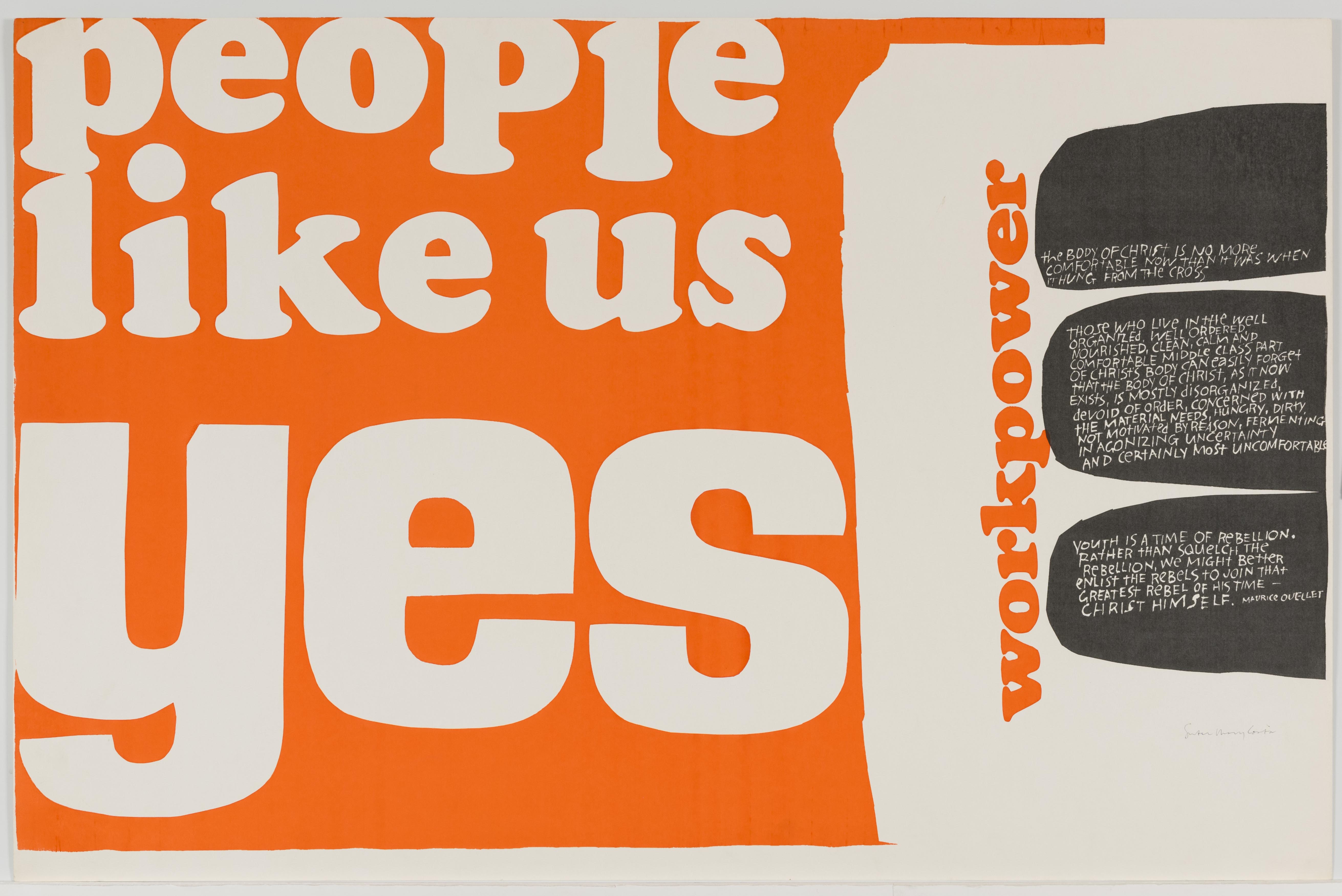 Corita Kent, people like us yes, 1965