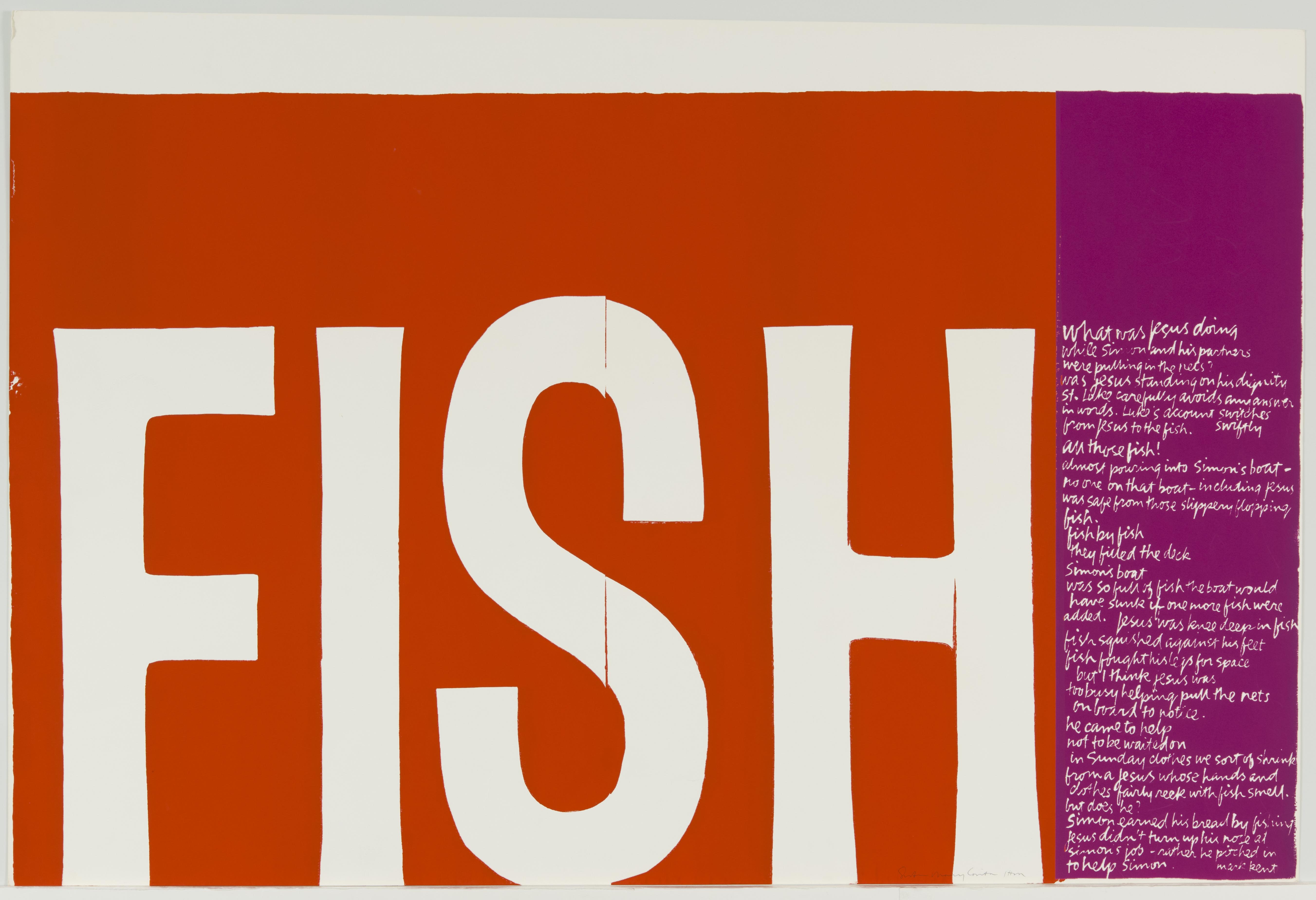 Corita Kent, fish, 1964