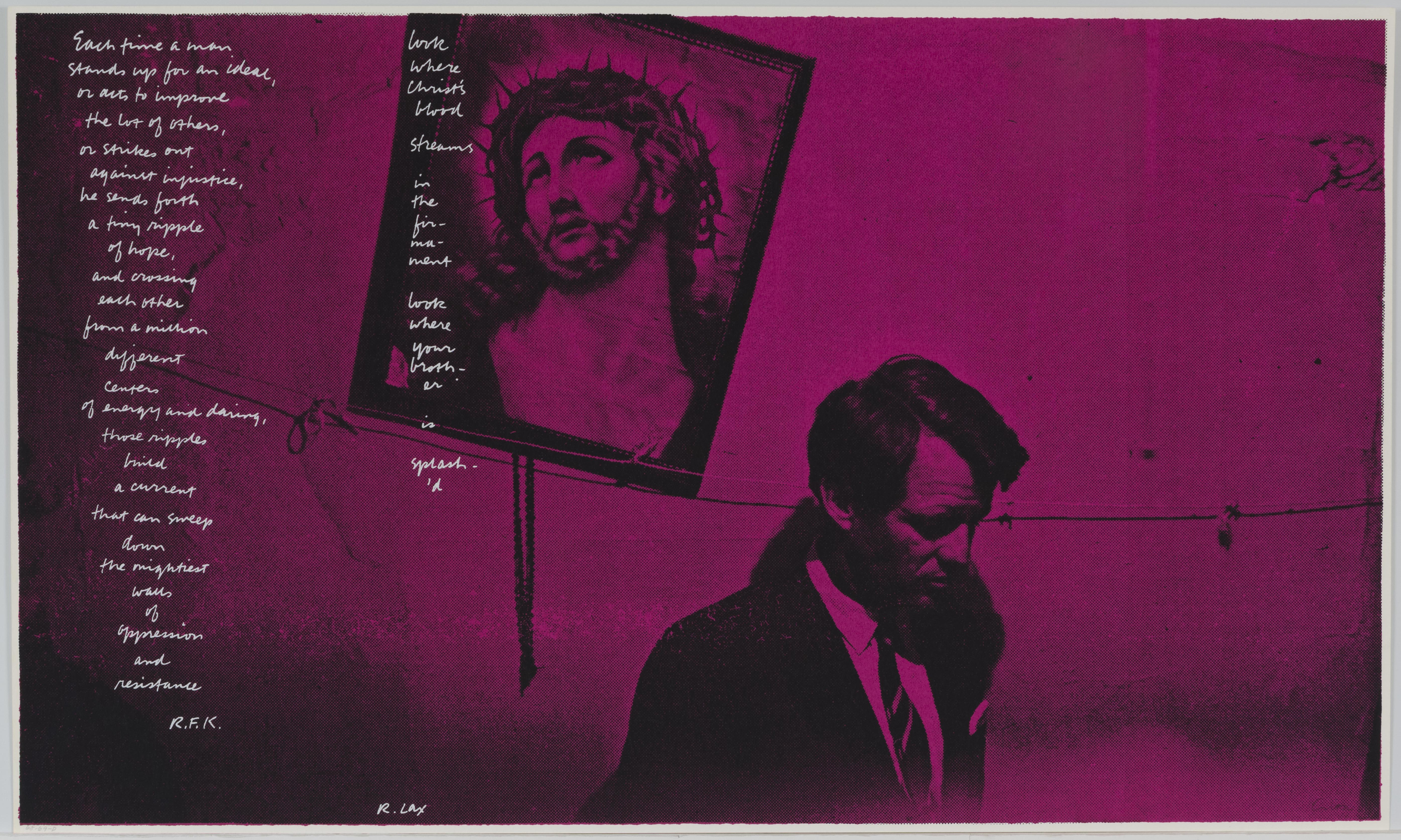 Corita Kent, in memory of r.f.k, 1968