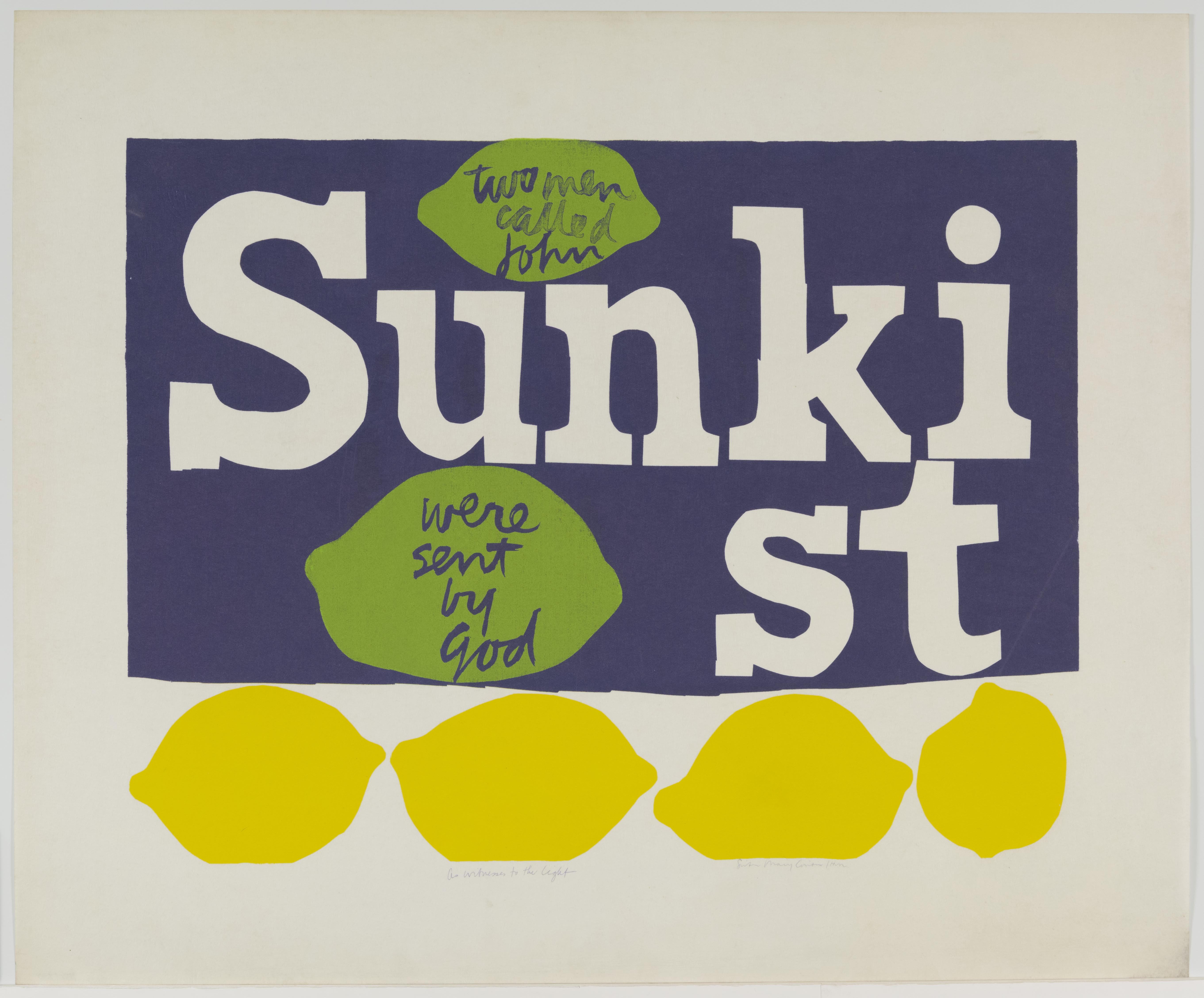 Corita Kent, as a witness to the light for john 23 and j.f.k., 1964