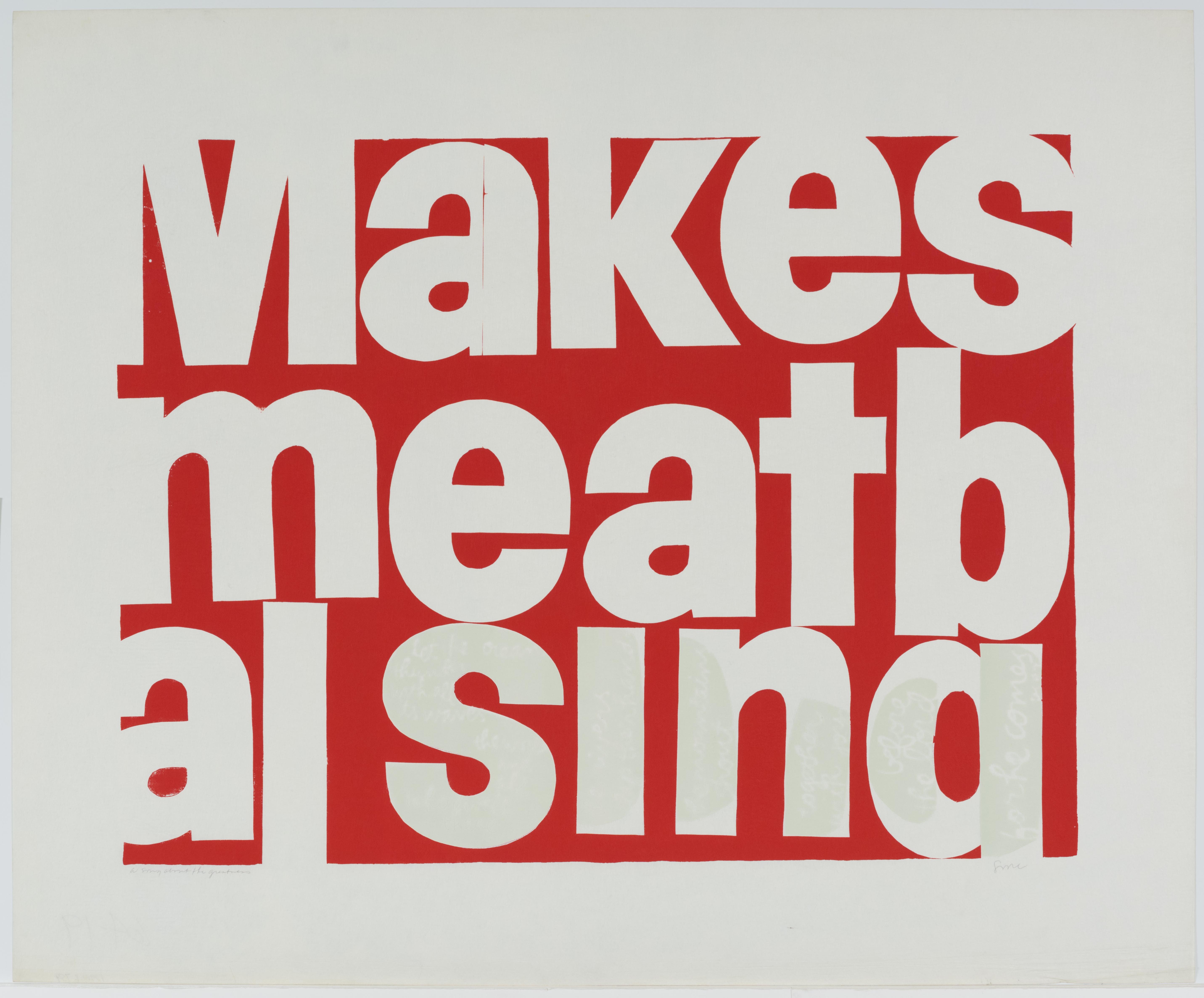 Corita Kent, song about the greatness, 1964