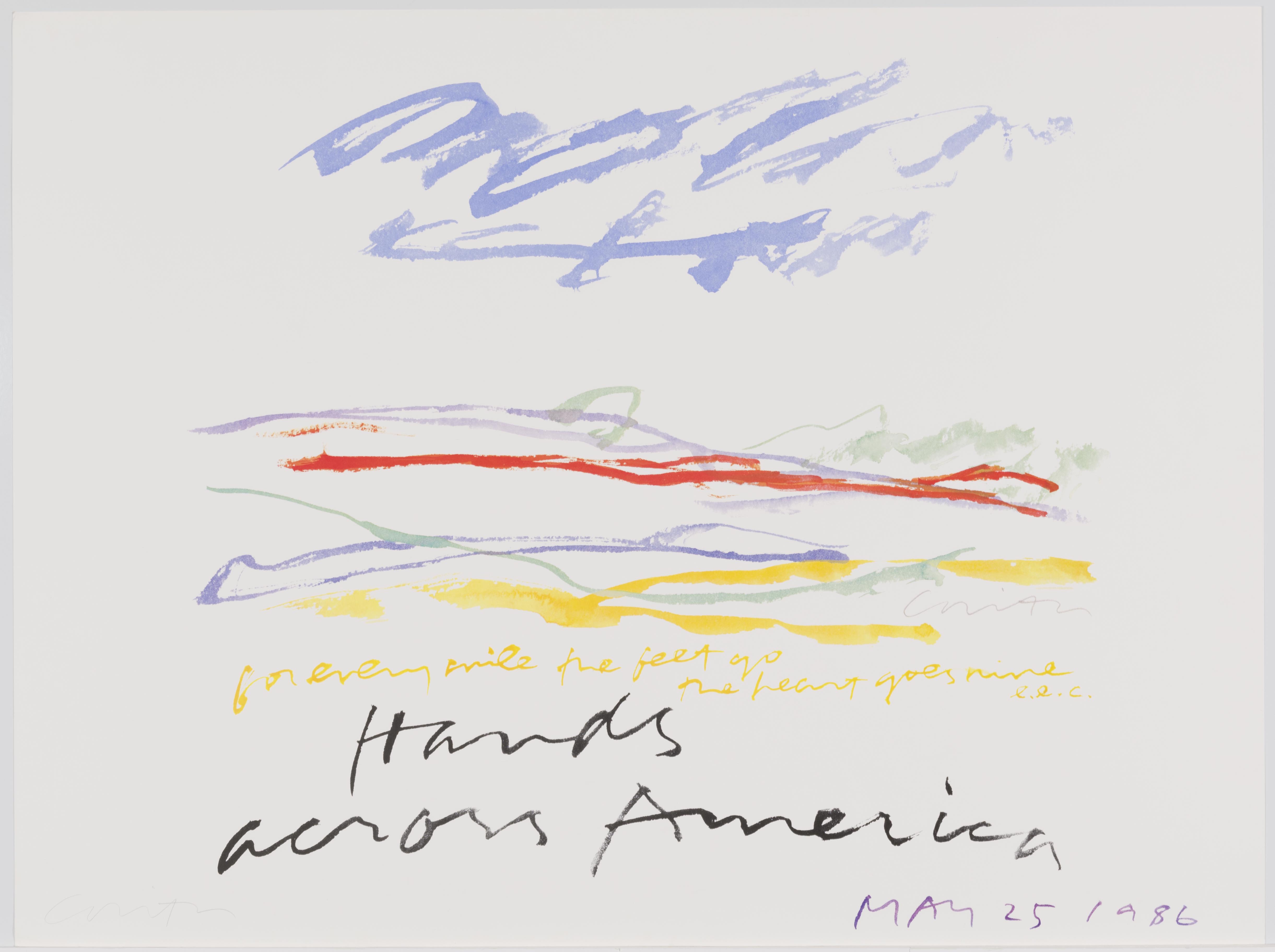 Corita Kent, Hands Across America, 1986