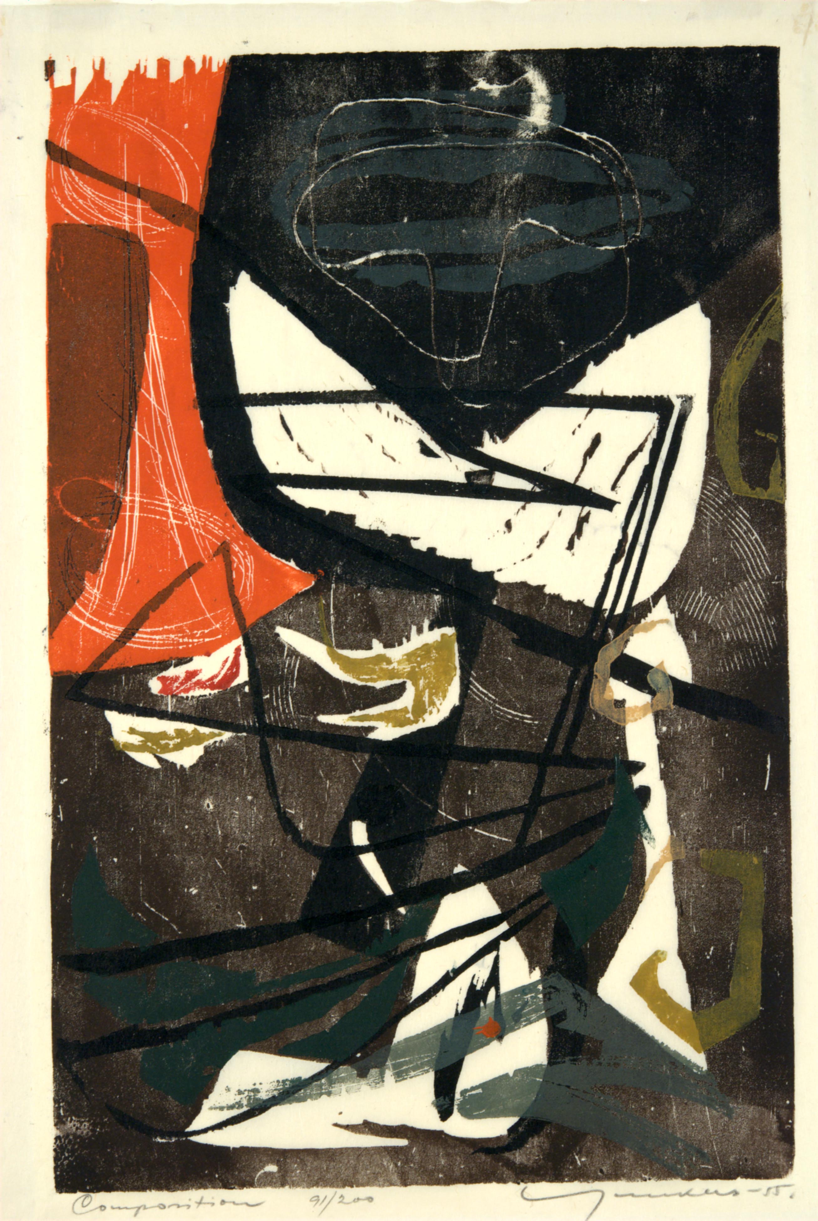 Adja Yunkers, Composition, 1955