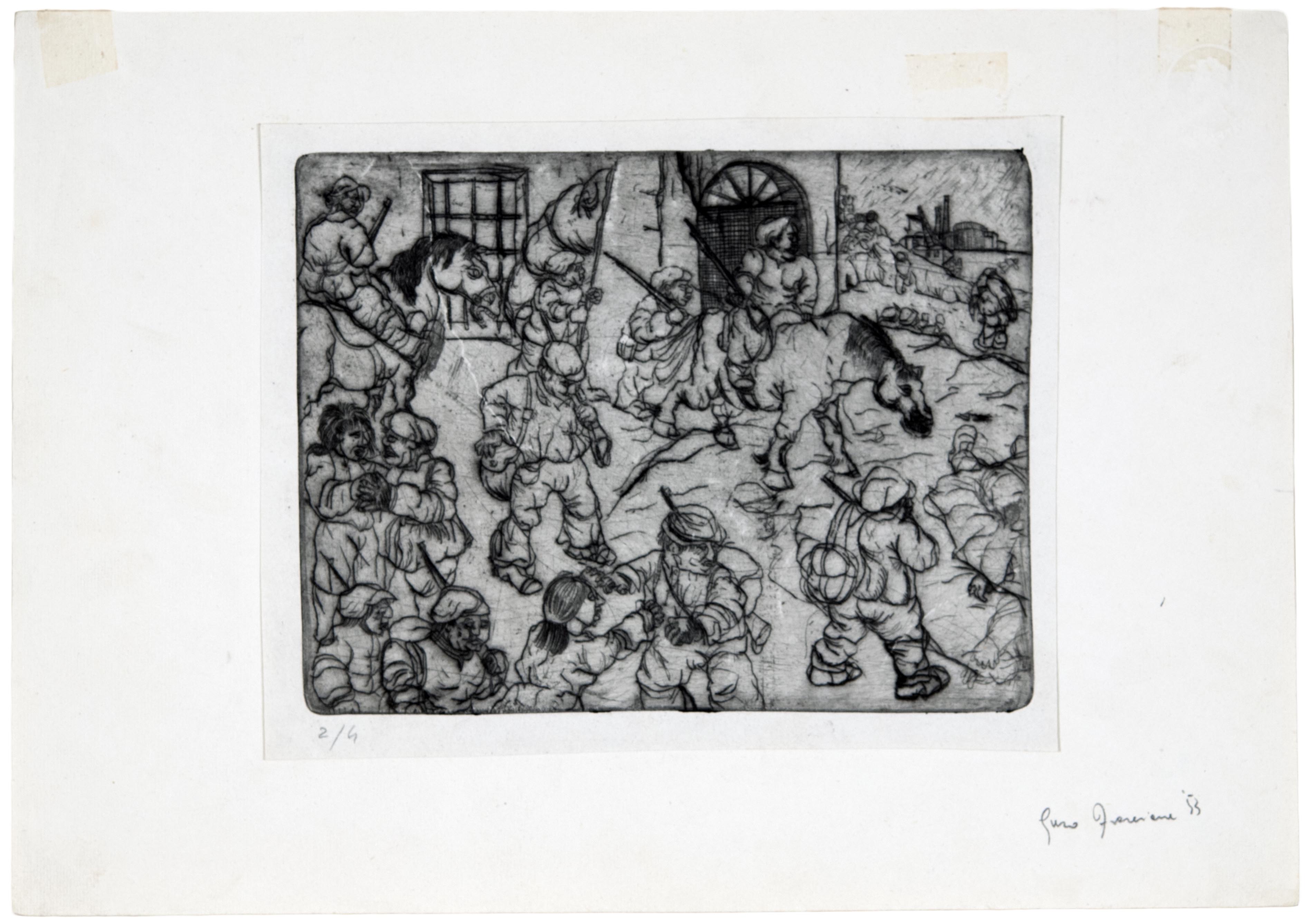 Enzo Frascione, Departing Soldiers, 1953