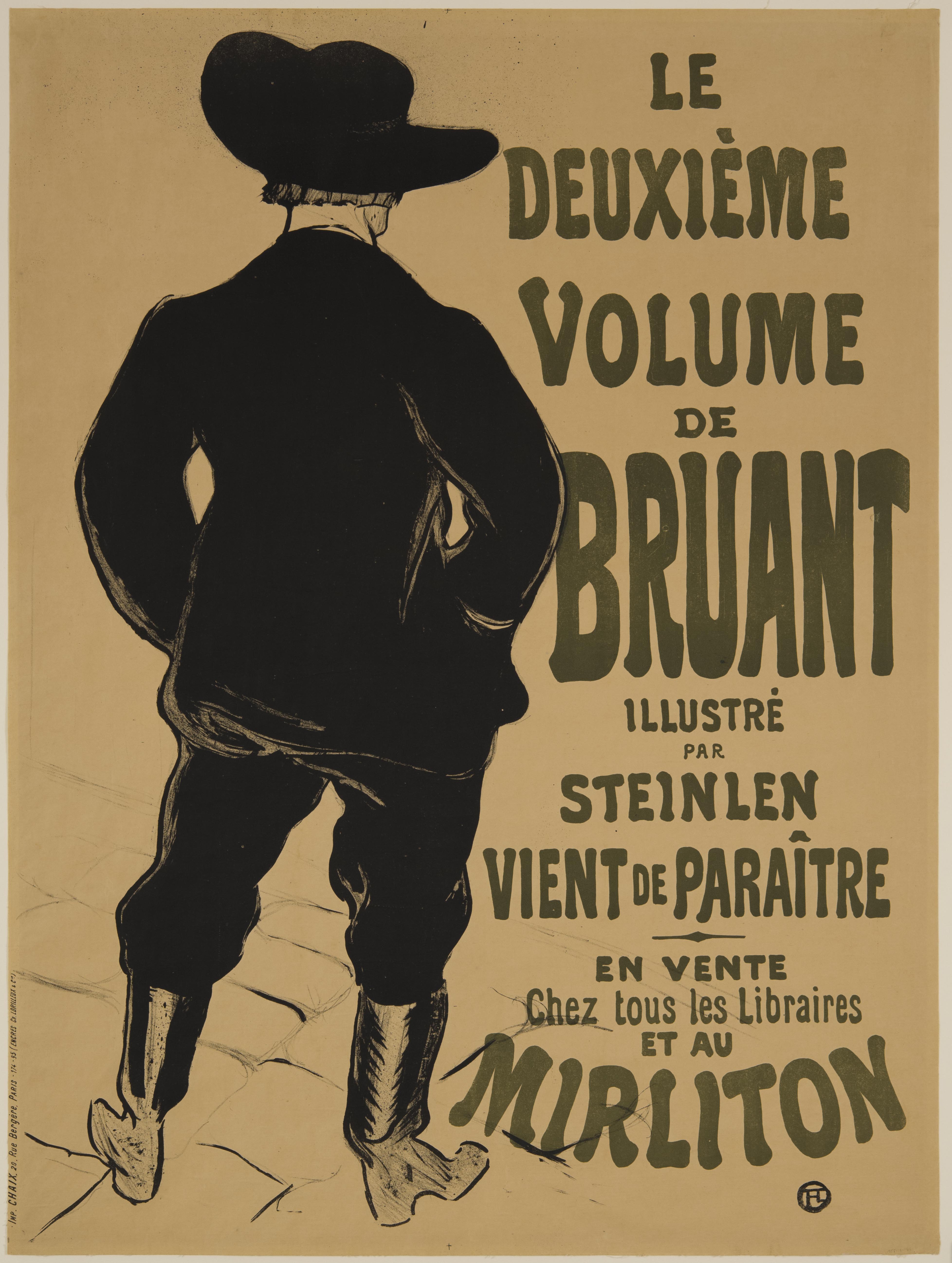 Henri de Toulouse-Lautrec, Le Deuxieme Volume de Bruant Illustre par Steinlen, 1894