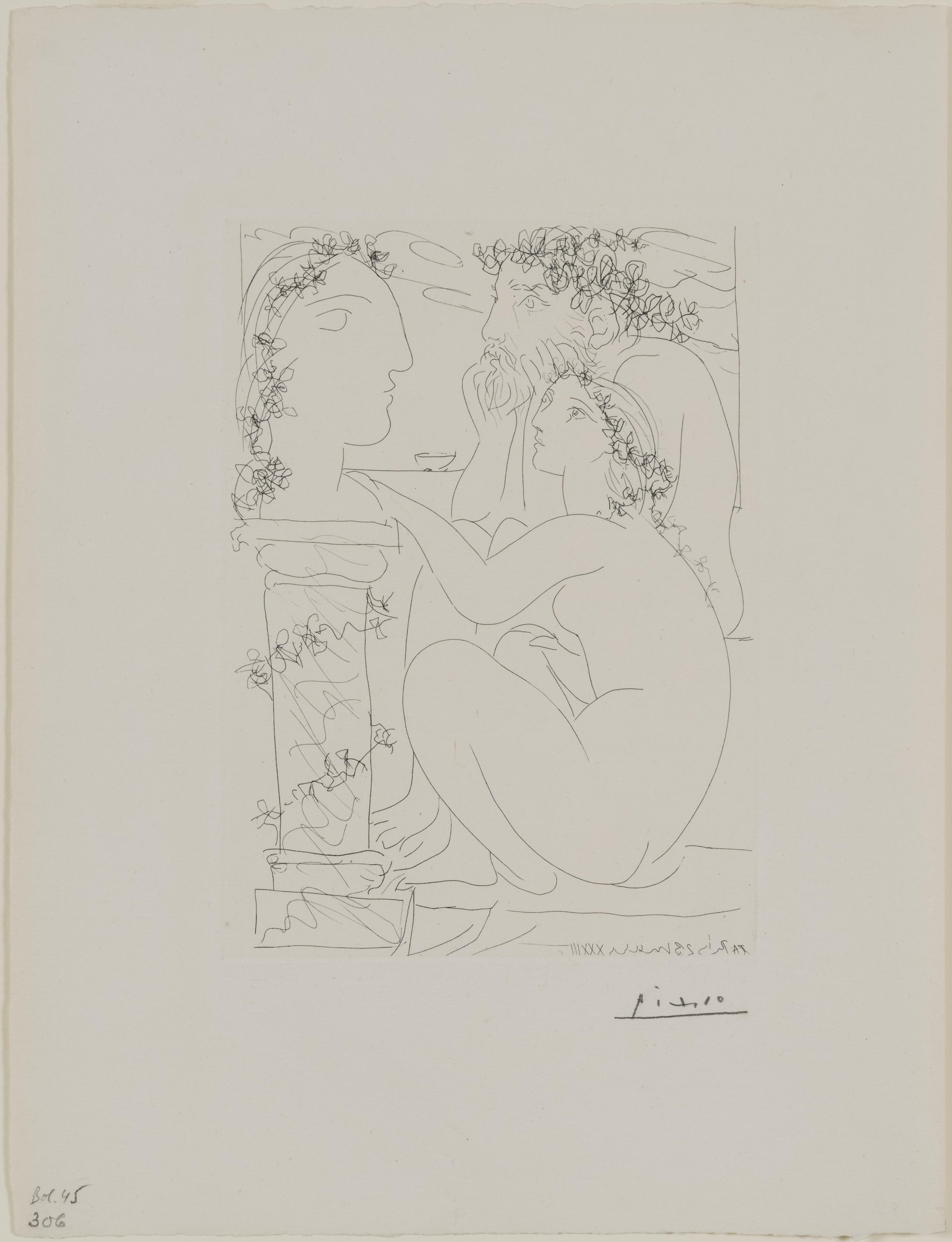 Pablo Picasso, Sculptor and Model Admiring a Scuplted Head, March 23, 1933