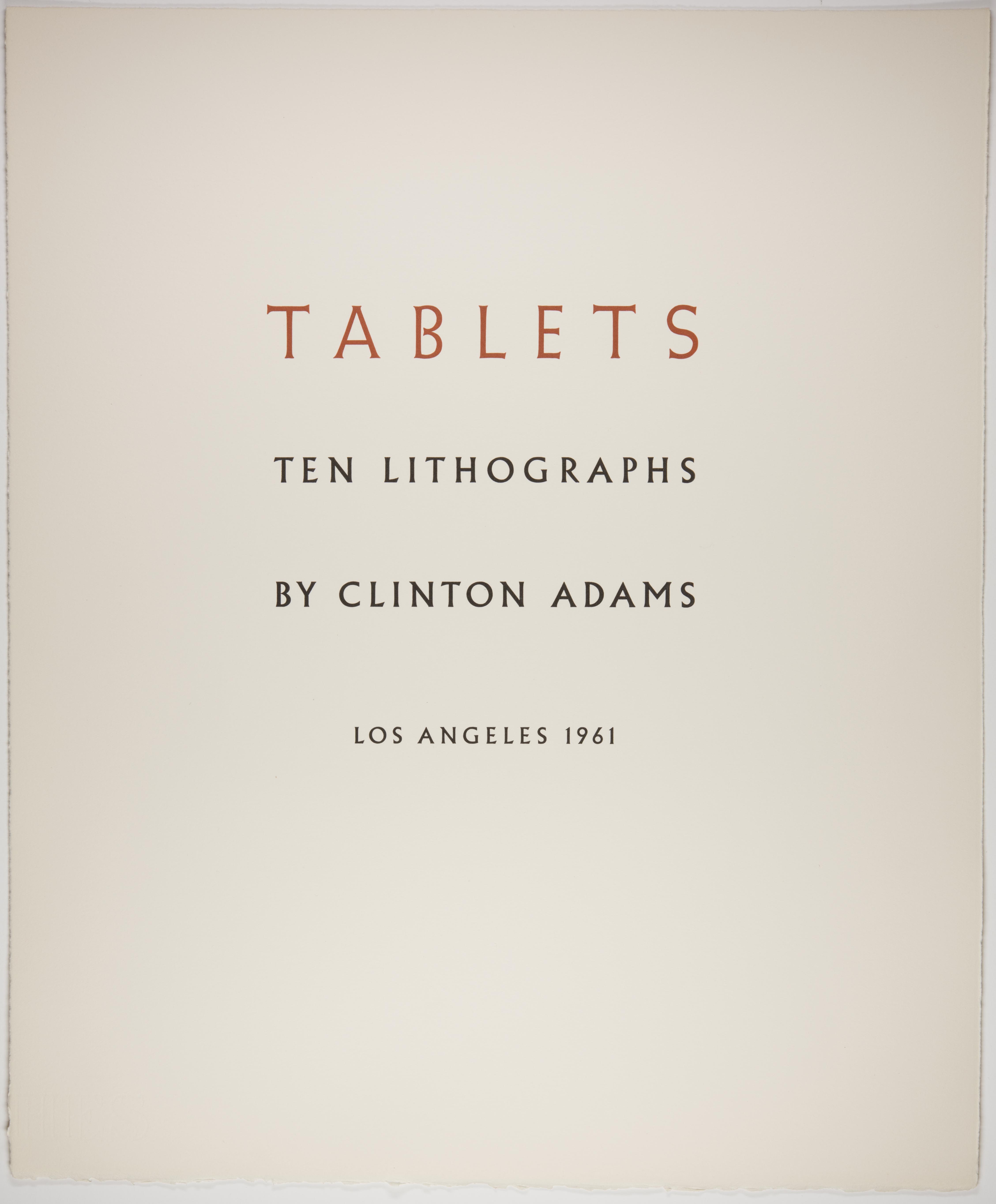 Clinton Adams, Tablets, March 9-July 13, 1961