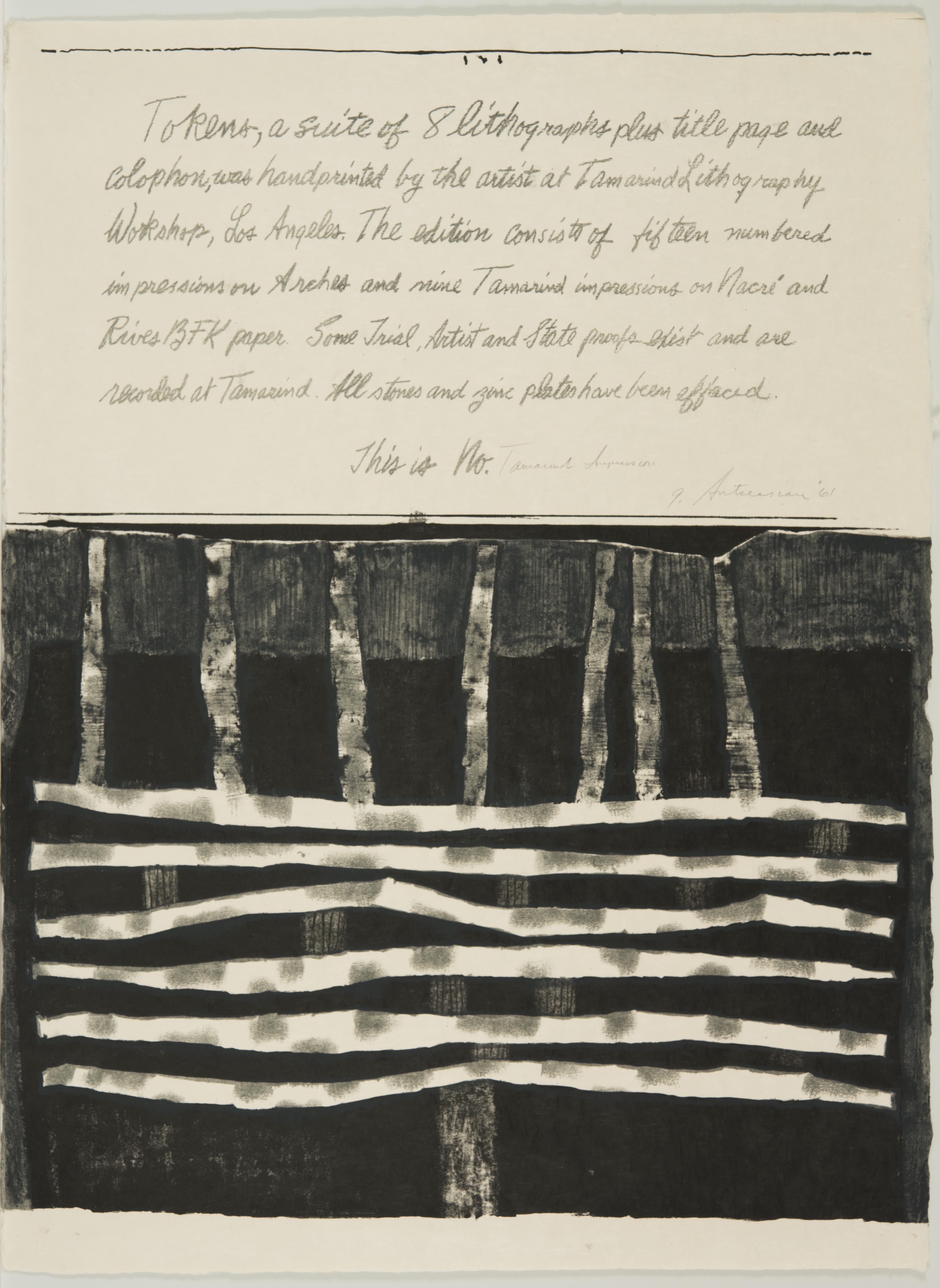 Garo Zareh Antreasian, Colophon (X), May 28-June 5, 1961