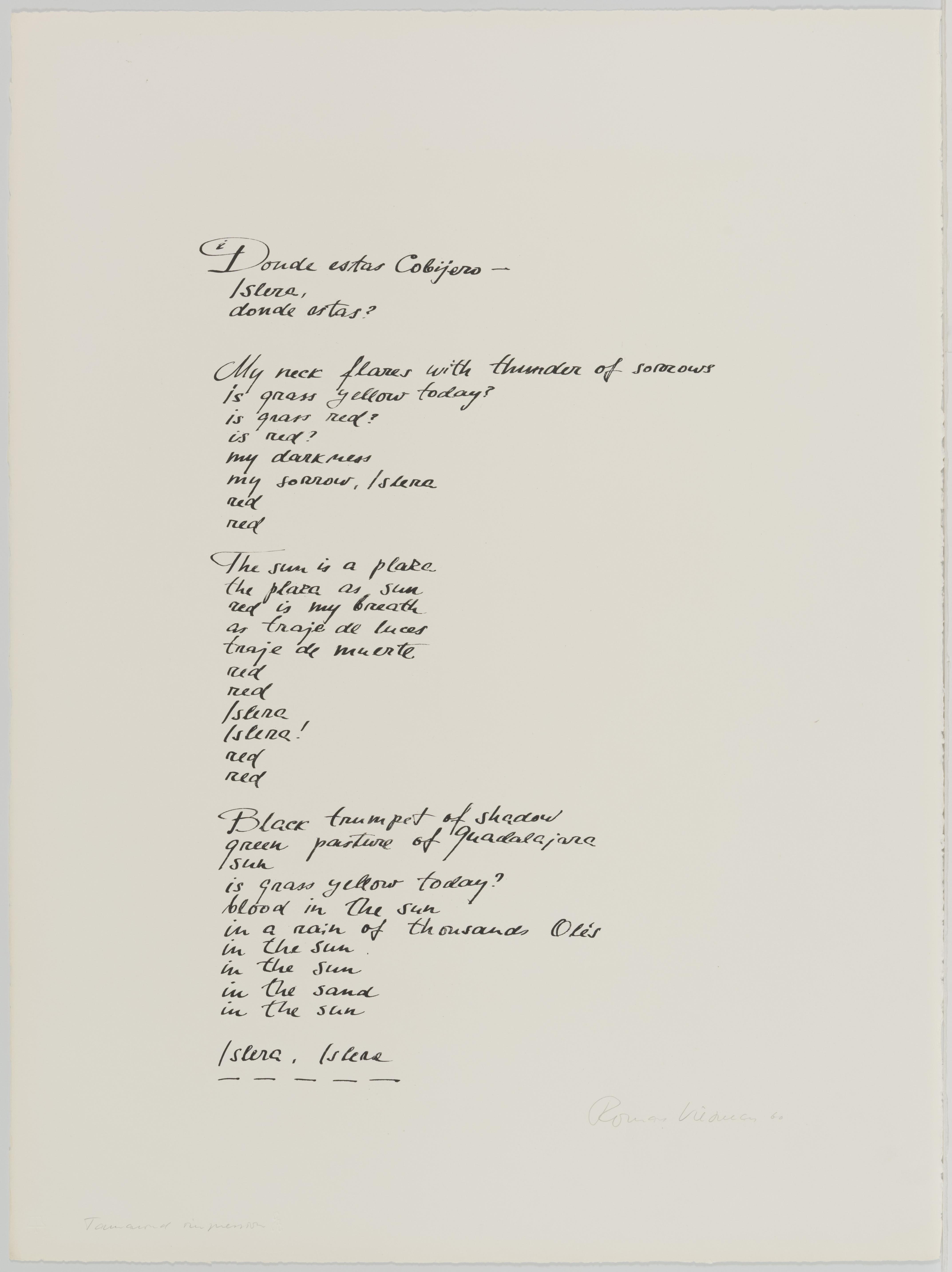 Romas Viesulas, Poem (III), July - August 1960