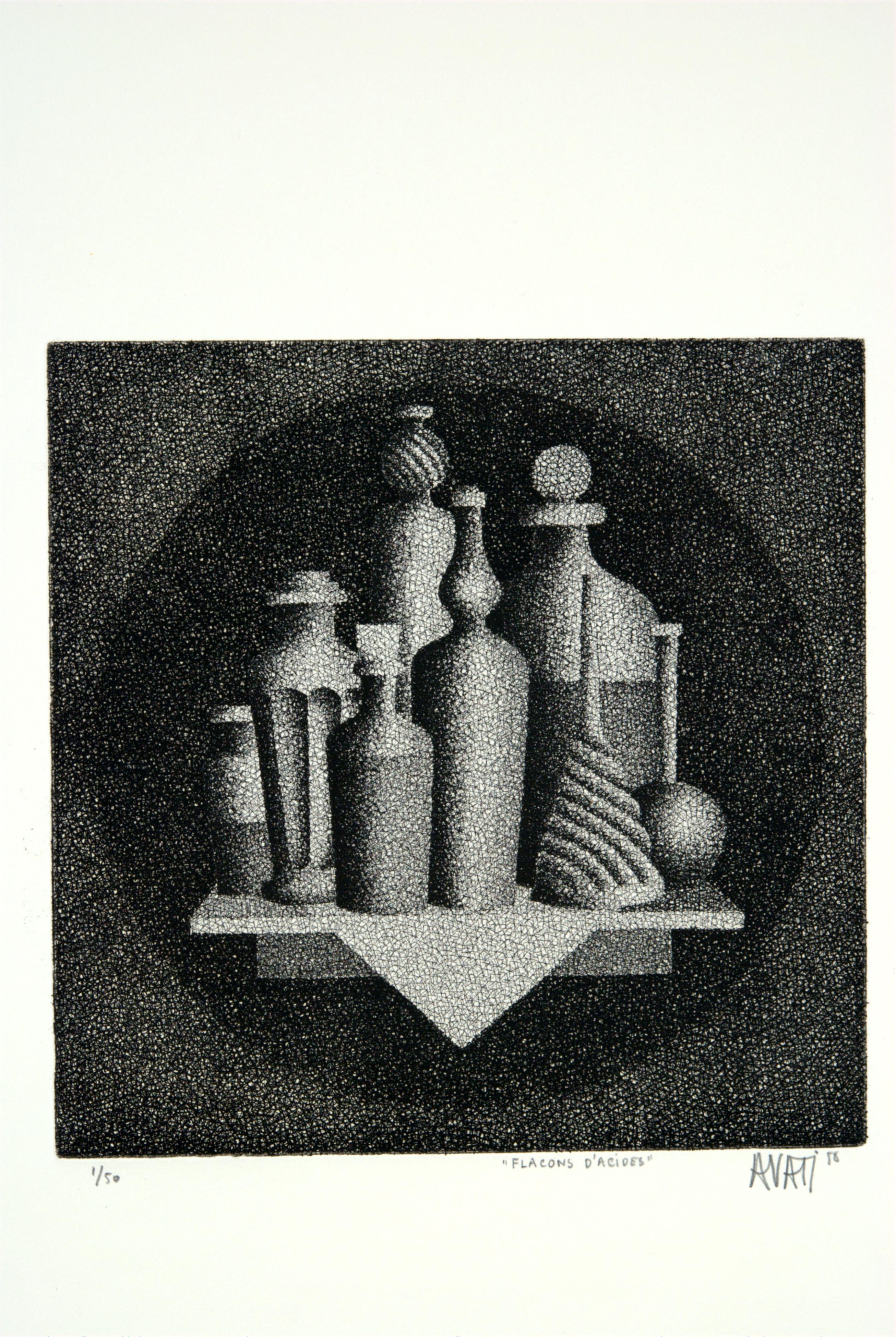 Mario Avati, Bottles of Acids, August 1958
