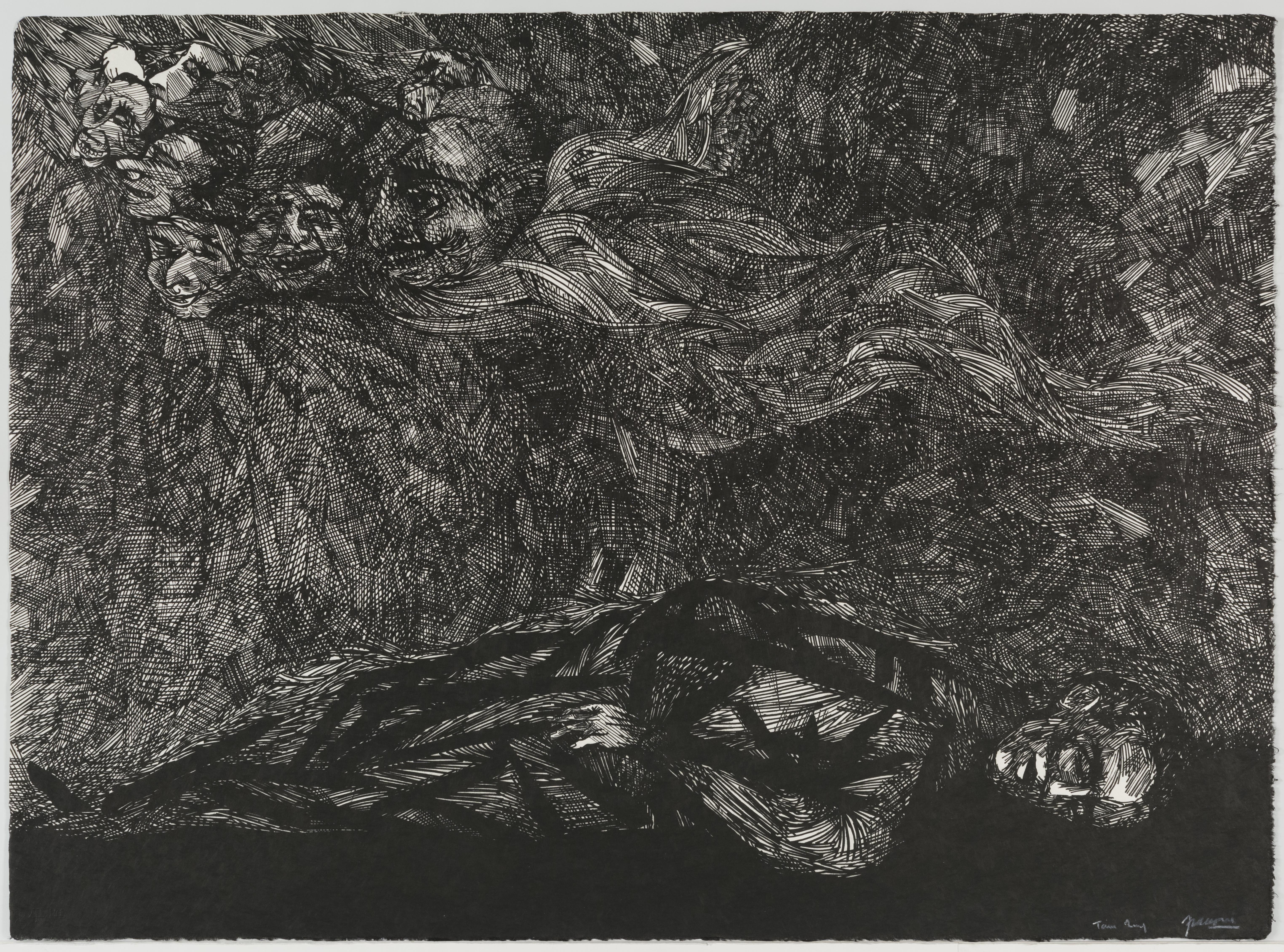 Antonio Frasconi, Death of a Poet I, February 14-19, 1962