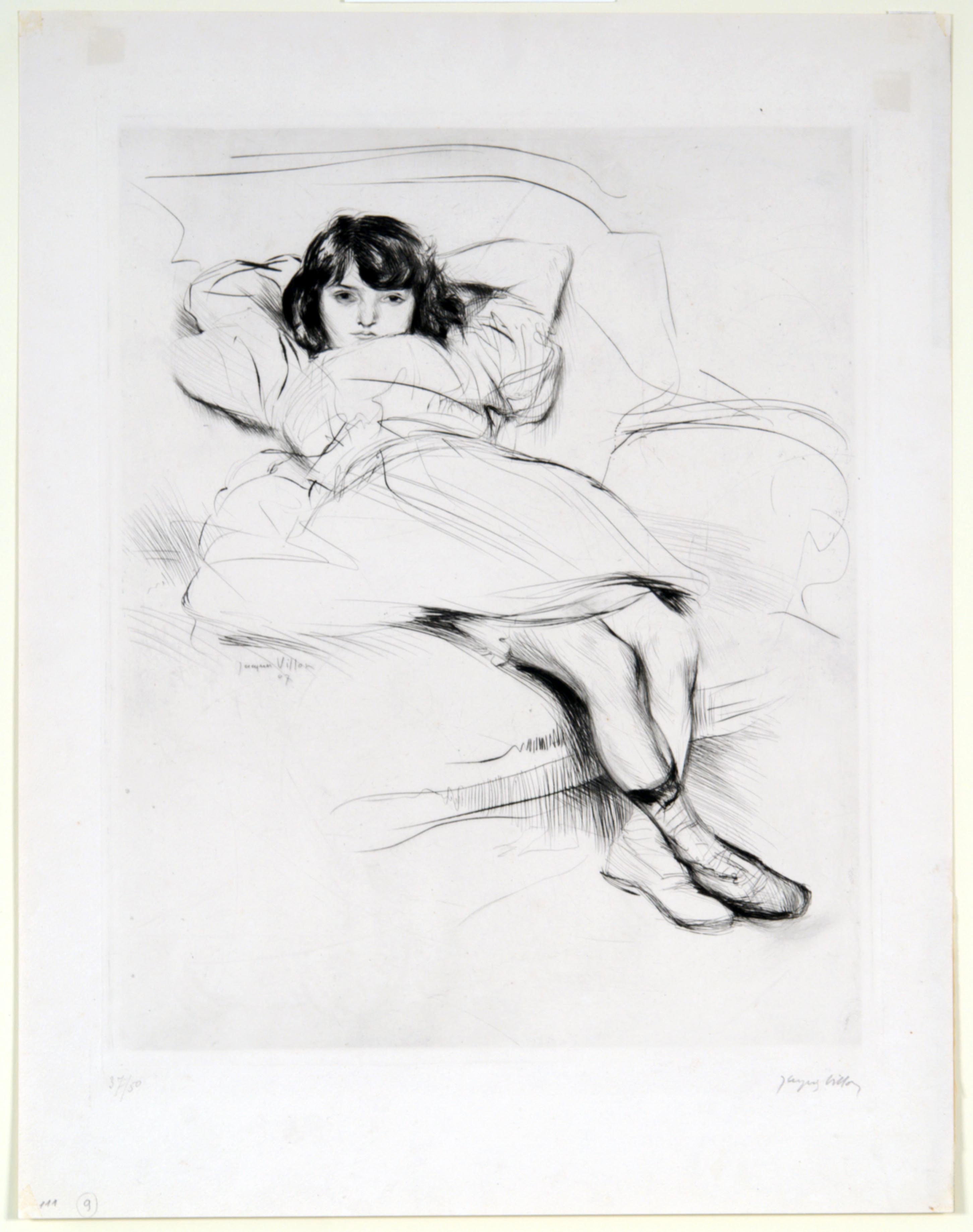 Jacques Villon, Renée on the Sofa, 1907