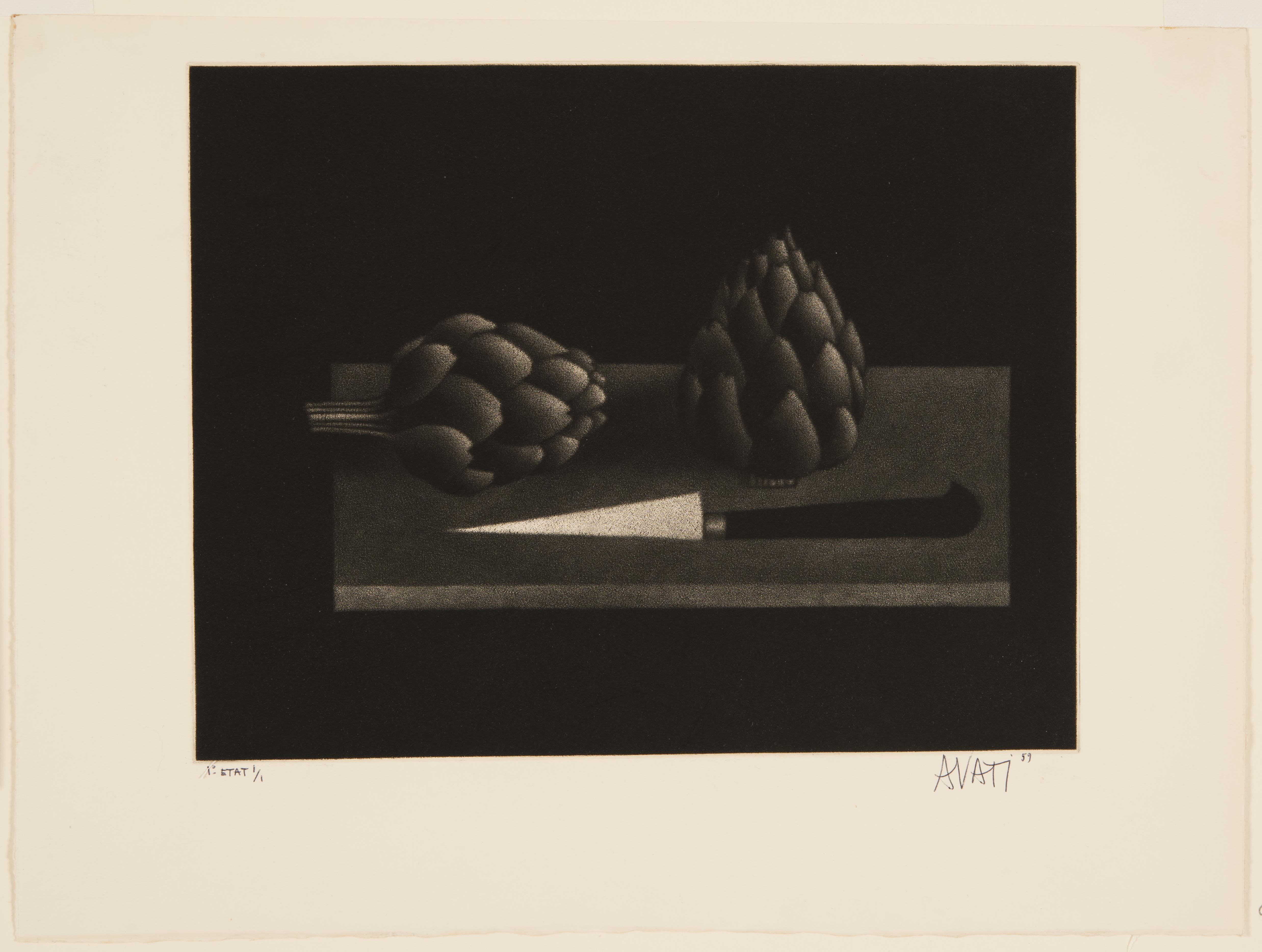 Mario Avati, Still Life with Artichokes, 1959