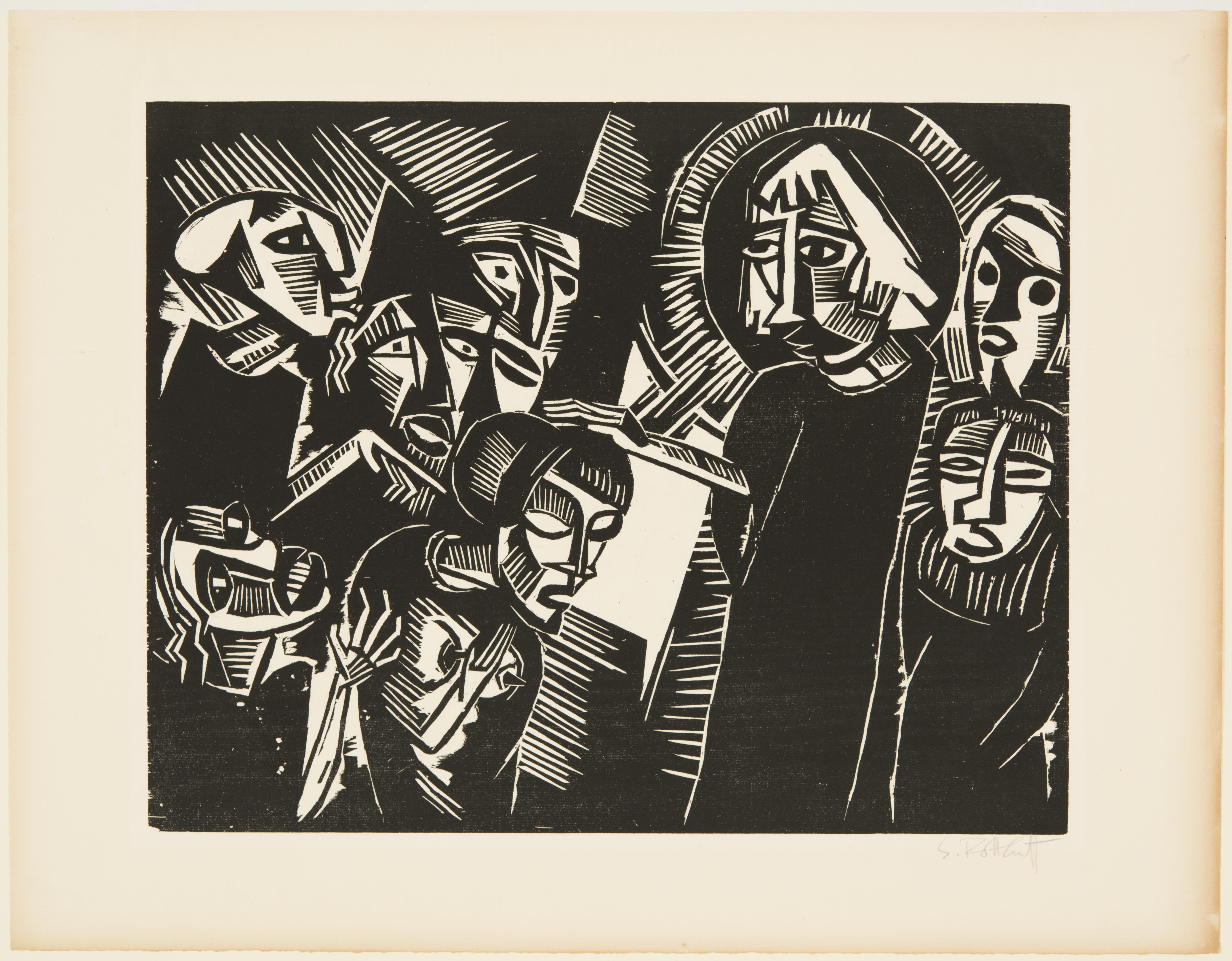 Karl Schmidt-Rottluff, Christ and the Adultress, 1918