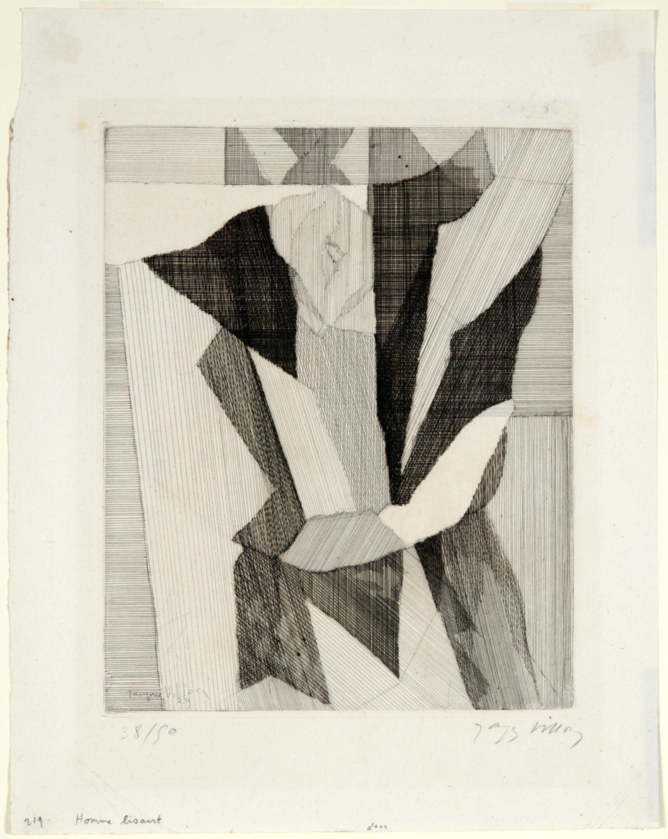 Jacques Villon, Reading Man, 1929