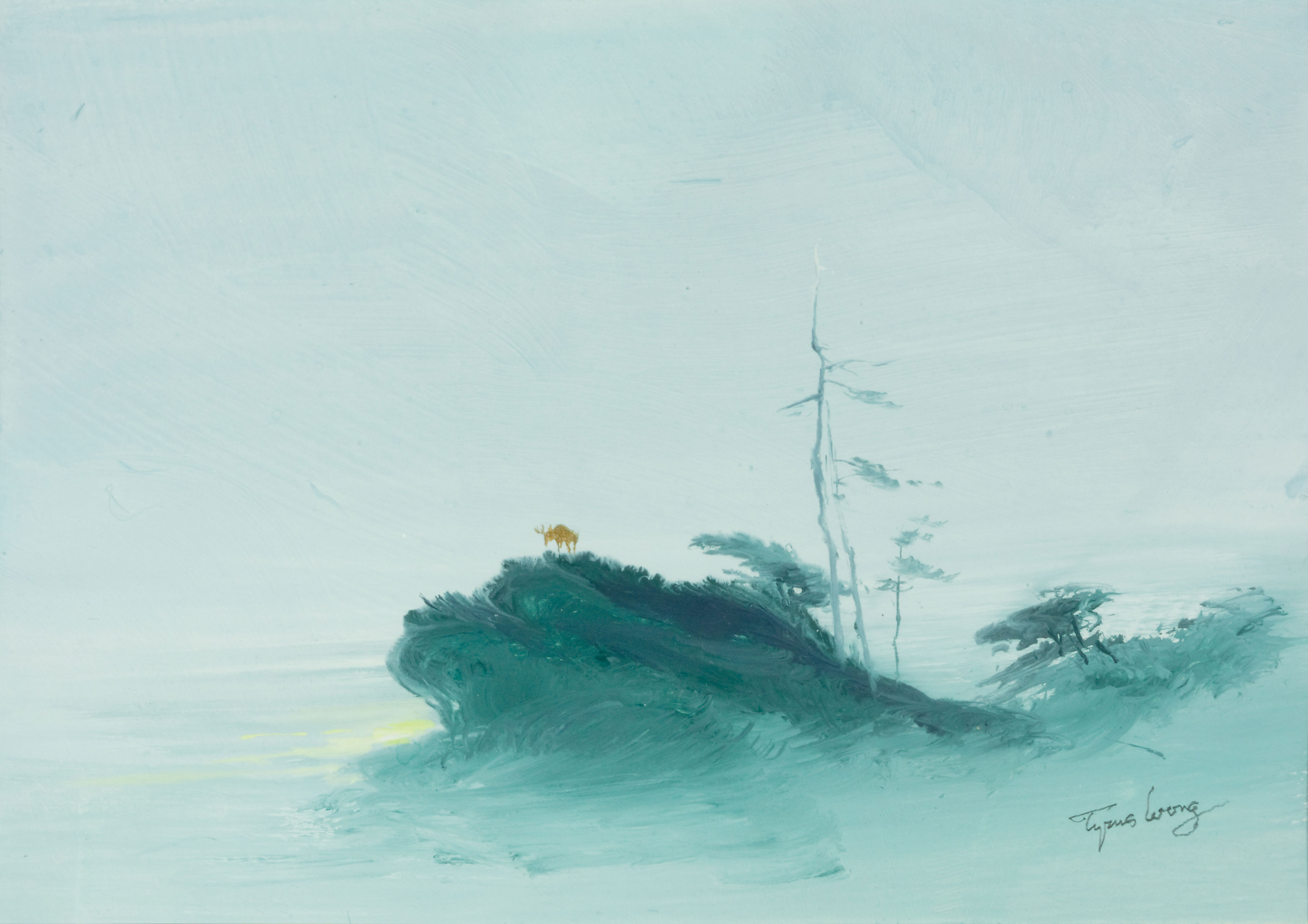 Deer on Cliff | Tyrus Wong | Now Dig This! digital archive | Hammer Museum