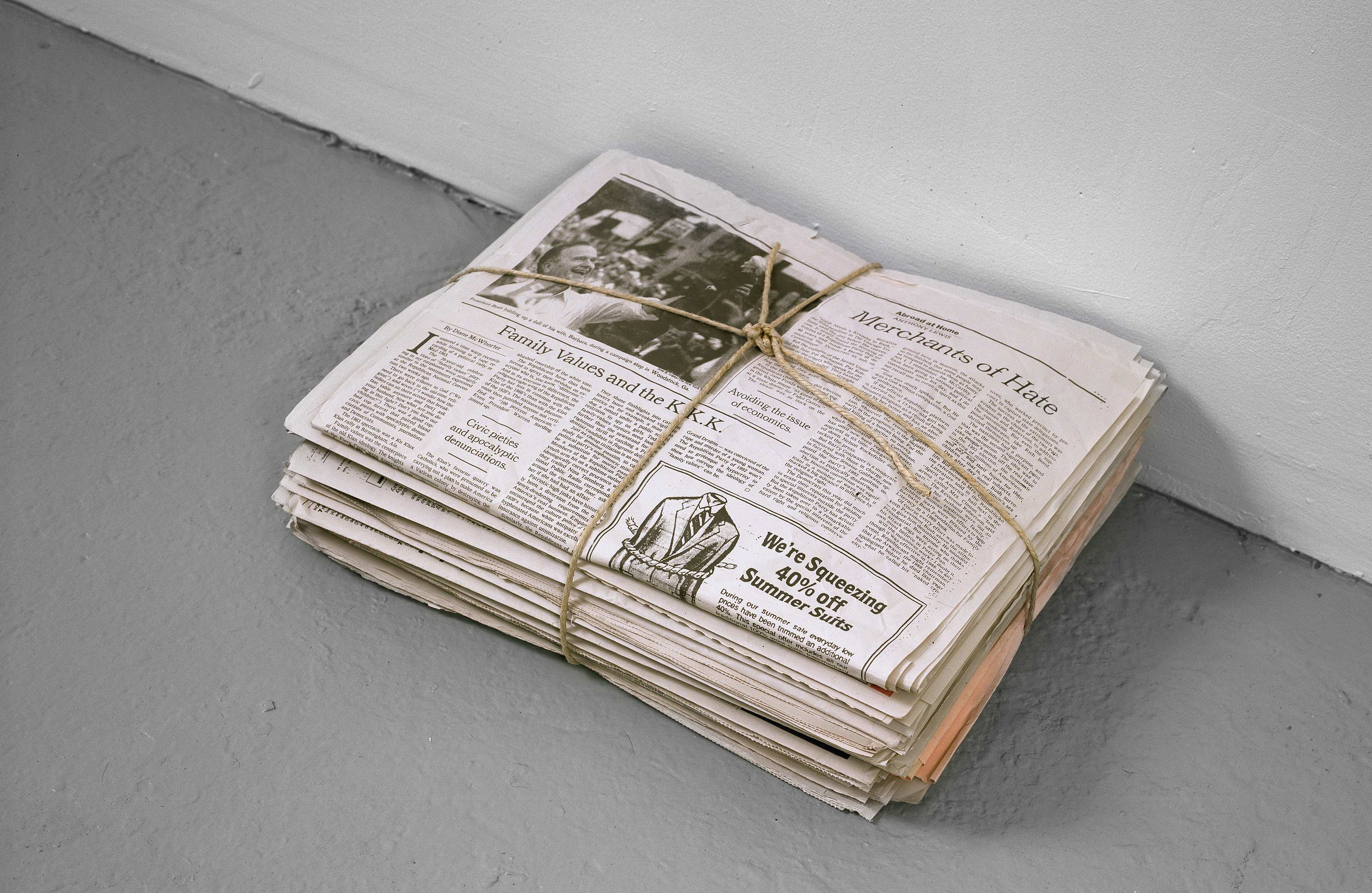 Newspaper, by Robert Gober, 1992