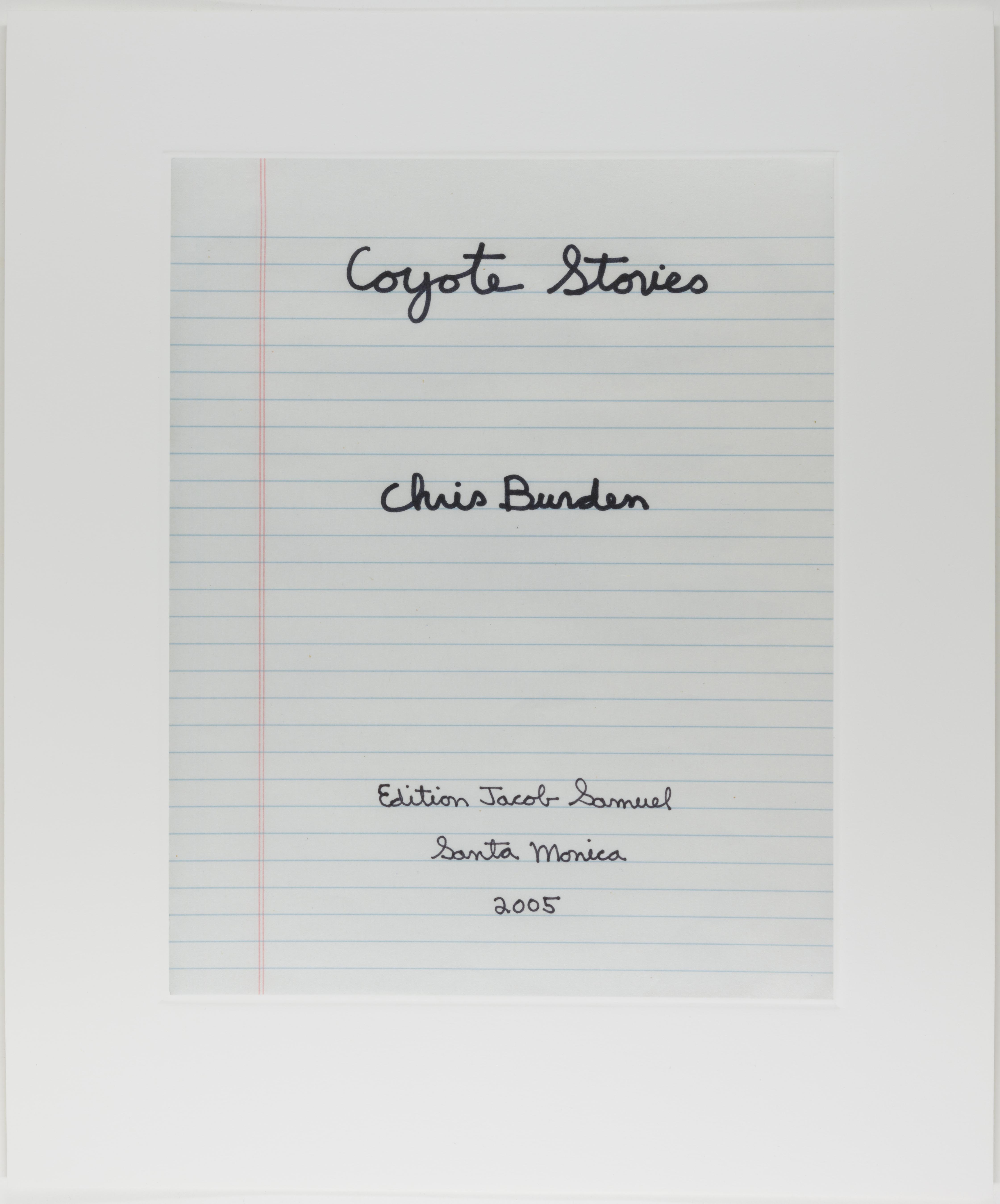 Chris Burden, Title Page, 2006