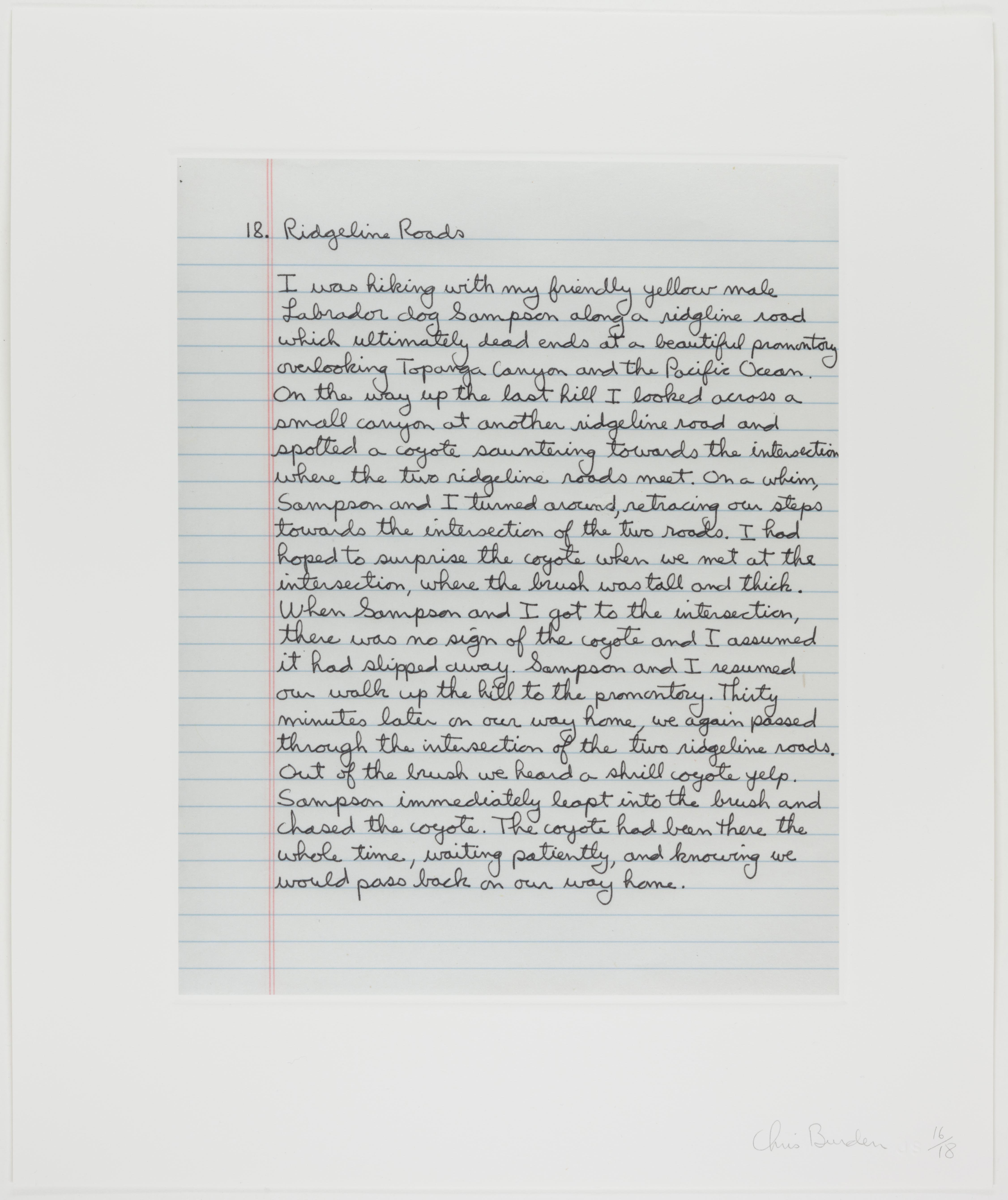 Chris Burden, Ridgeline Roads, 2006