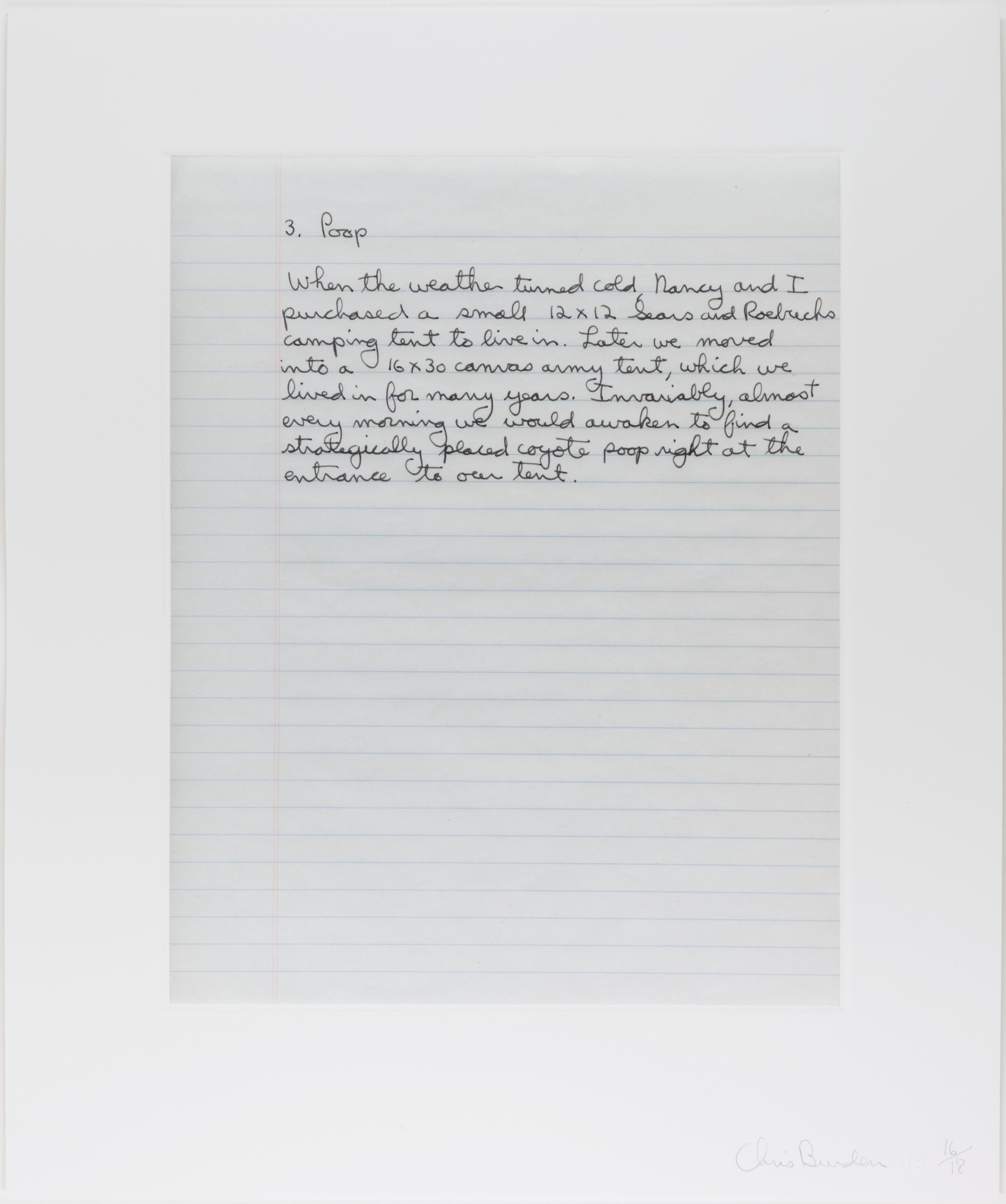 Chris Burden, Poop, 2006
