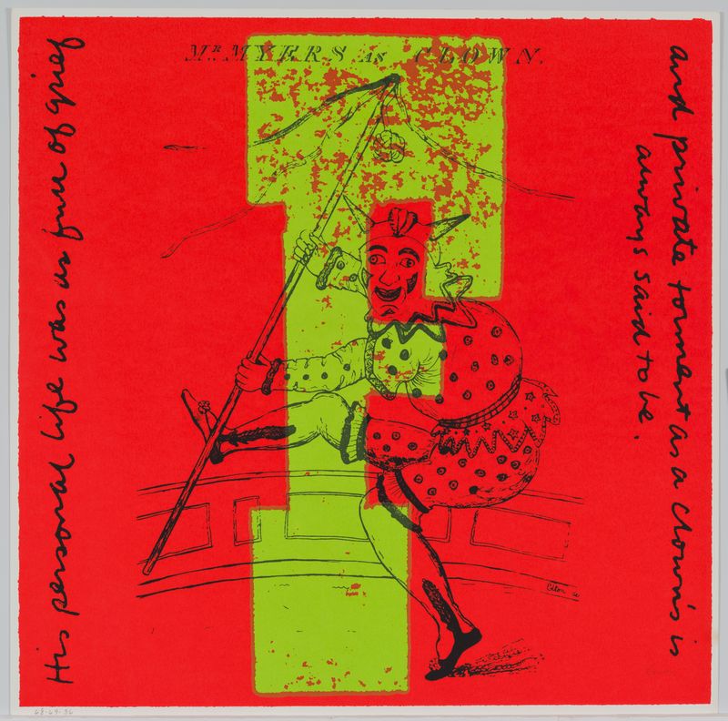 Corita Kent, f full of clown, 1968