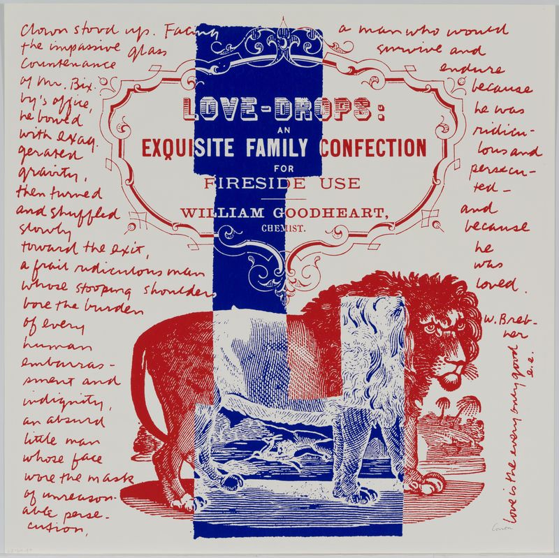 Corita Kent, l love drops, 1968