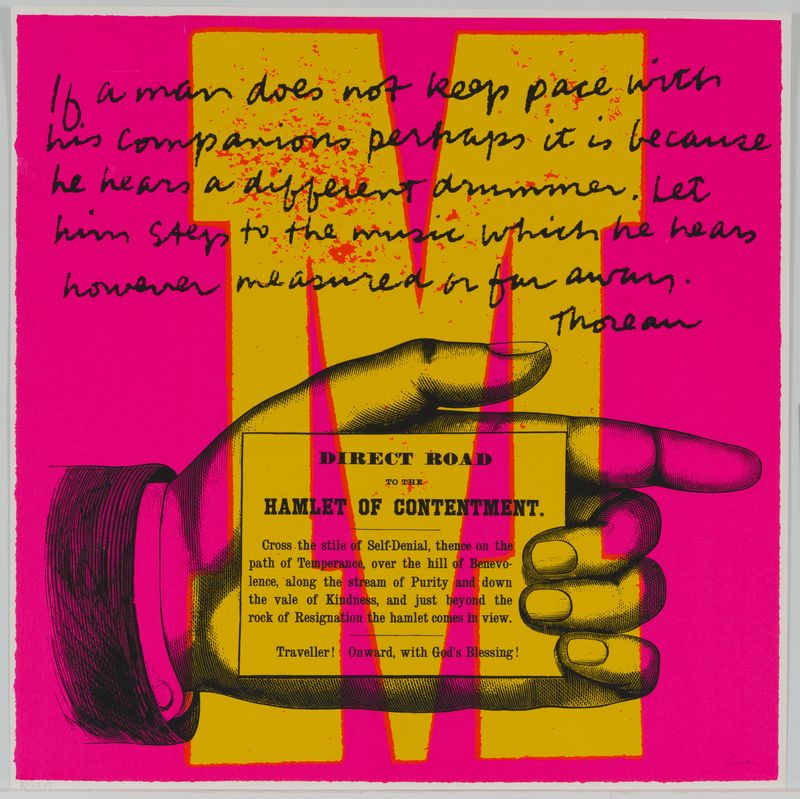 Corita Kent, m however measured, 1968