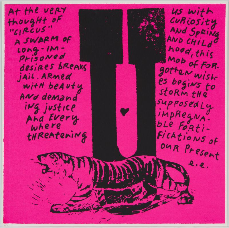 Corita Kent, u u are a tiger, 1968