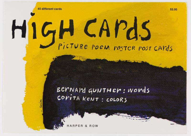 Corita Kent, high cards, 1974