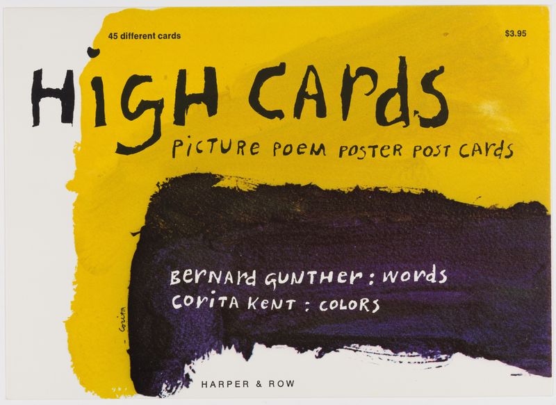 Corita Kent, high cards, 1974