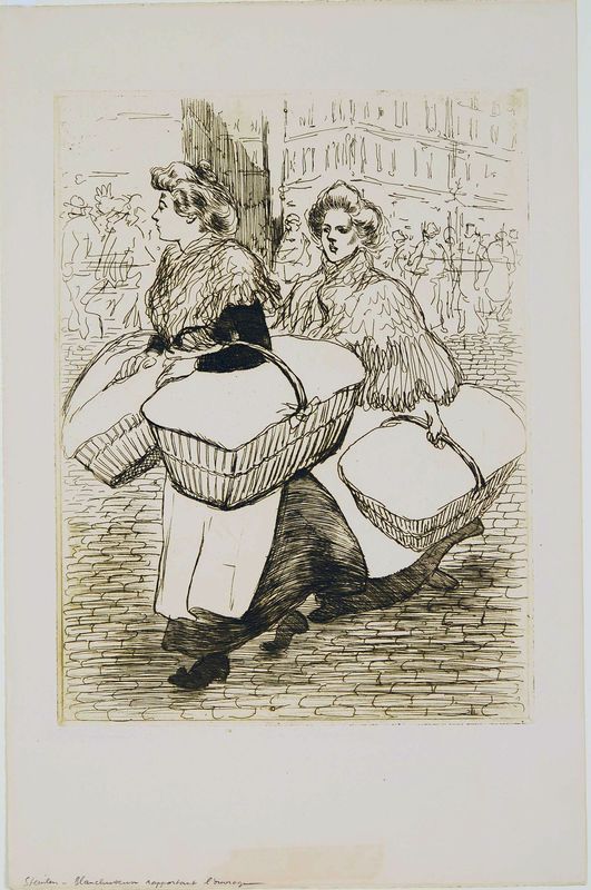 Théophile Alexandre Steinlen, Laundresses Carrying Back their Work, May 1898