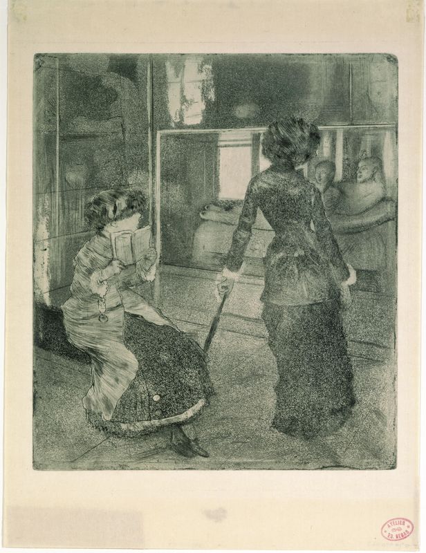 Edgar Degas, Mary Cassatt at the Louvre: The Etruscan Gallery, 1879-1880