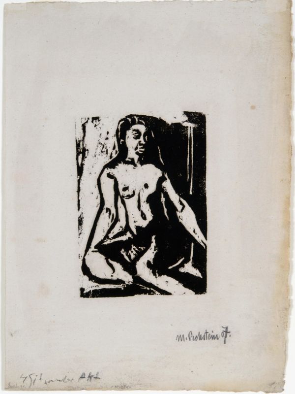 Max Pechstein, Seated Female Nude, 1907