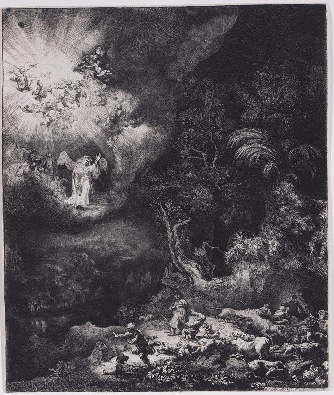 Rembrandt Harmensz. van Rijn, Annunciation to the Shepherds, 1634