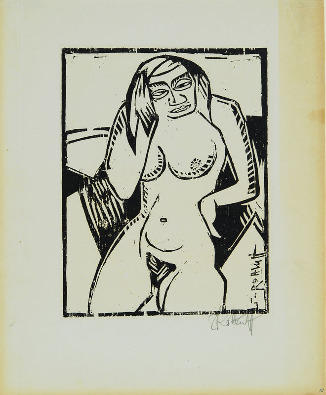 Karl Schmidt-Rottluff, Standing Female Nude, 1913