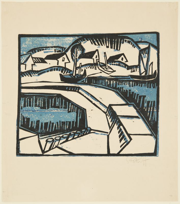 Karl Schmidt-Rottluff, Dunes and Pier, 1917