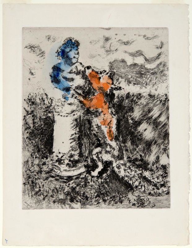 Marc Chagall, The Fox and the Sculpture, 1952